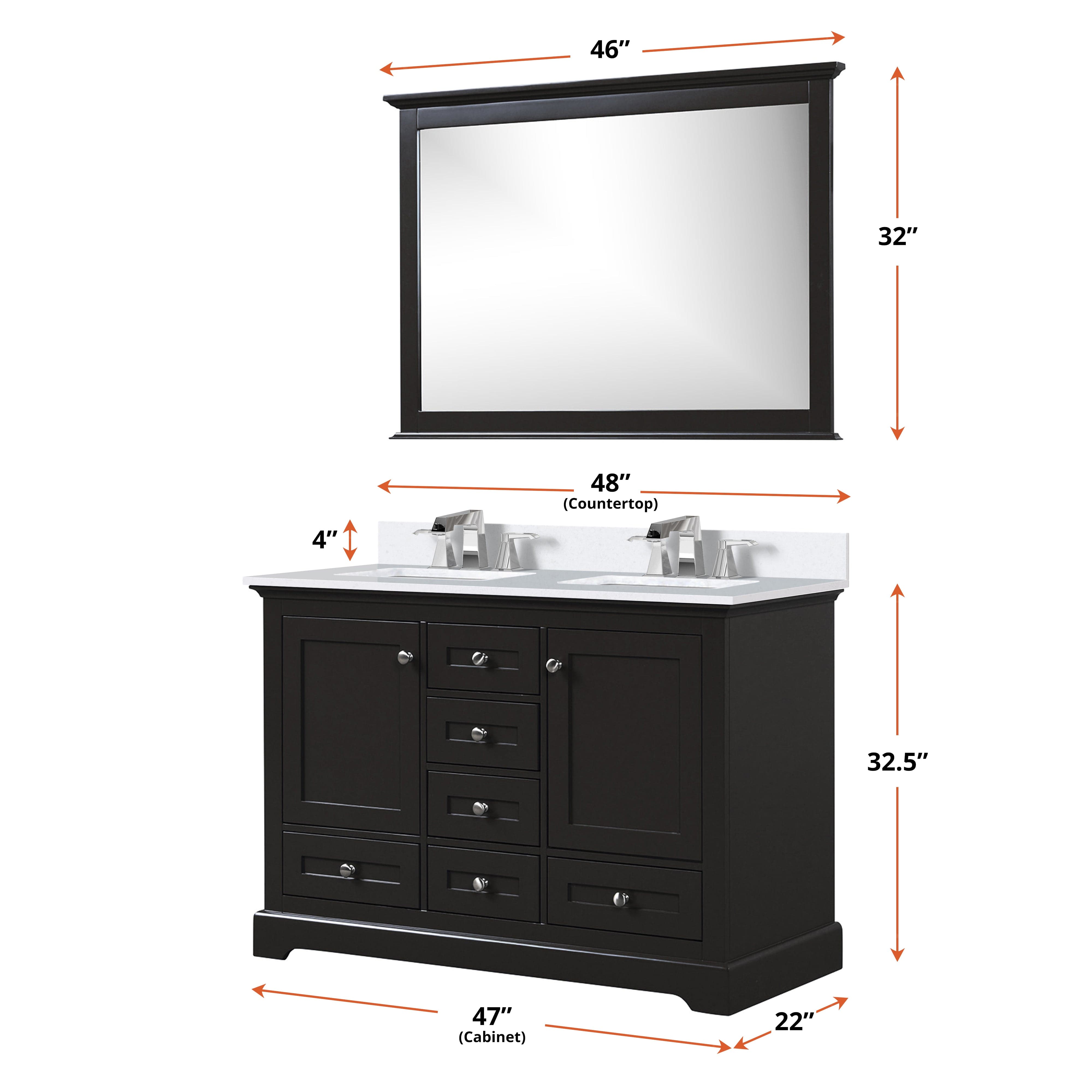 Dukes 48" x 22" Double Bath Vanity Bathroom Vanity - Shop at Home Craft Studio - 30