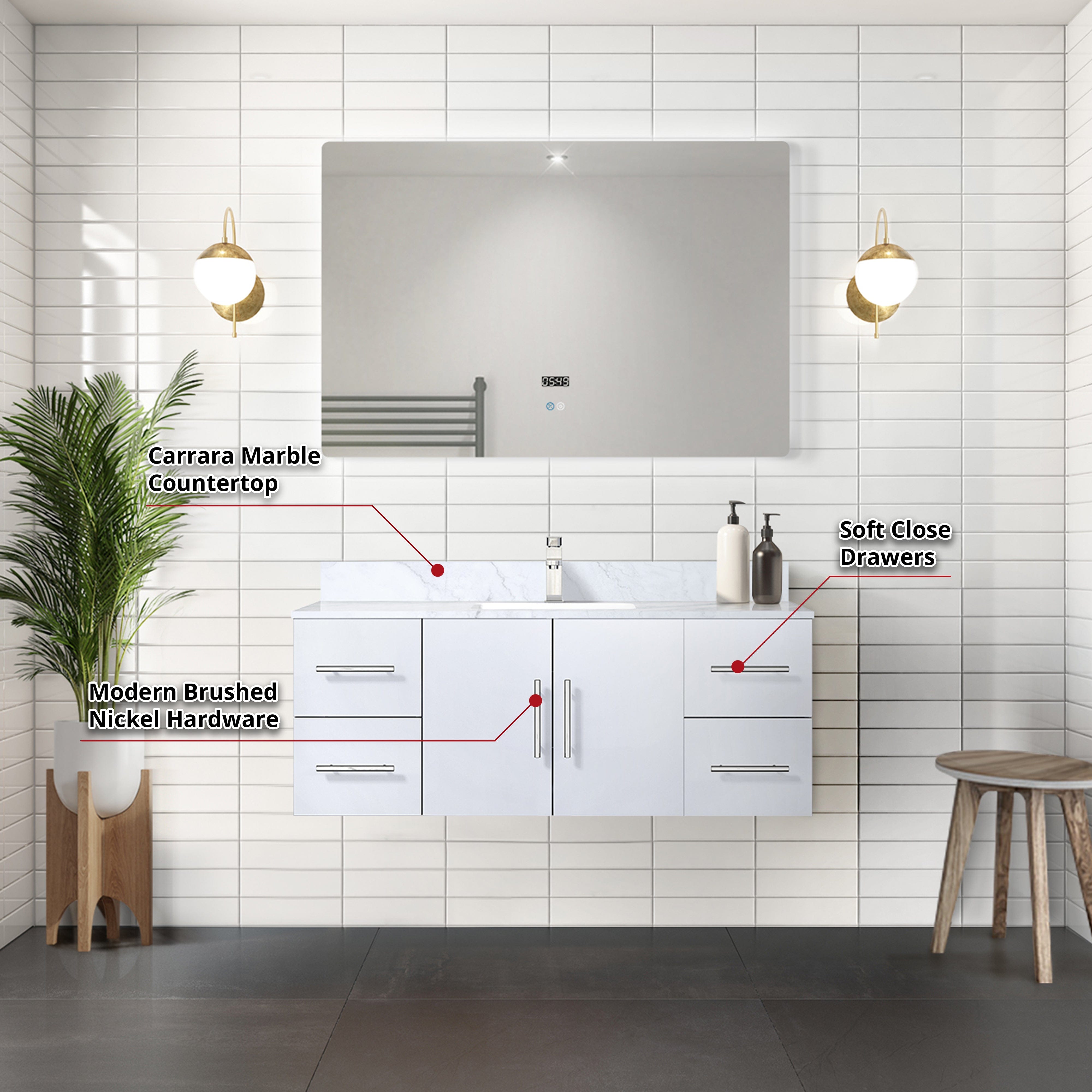 Geneva 48" x 22" Bath Vanity Bathroom Vanity - Shop at Home Craft Studio - 3
