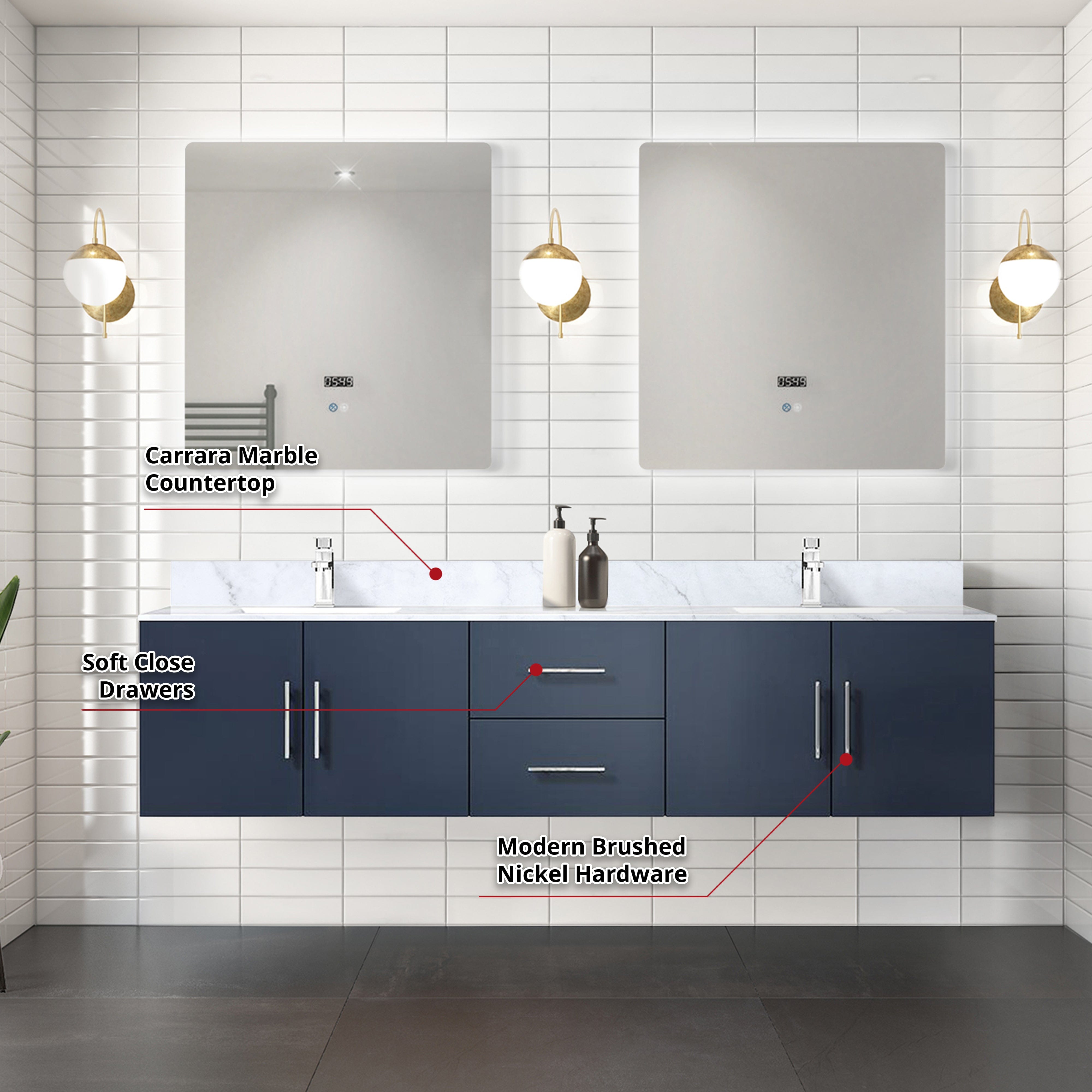 Geneva 80" x 22" Double Bath Vanity Bathroom Vanity - Shop at Home Craft Studio - 21