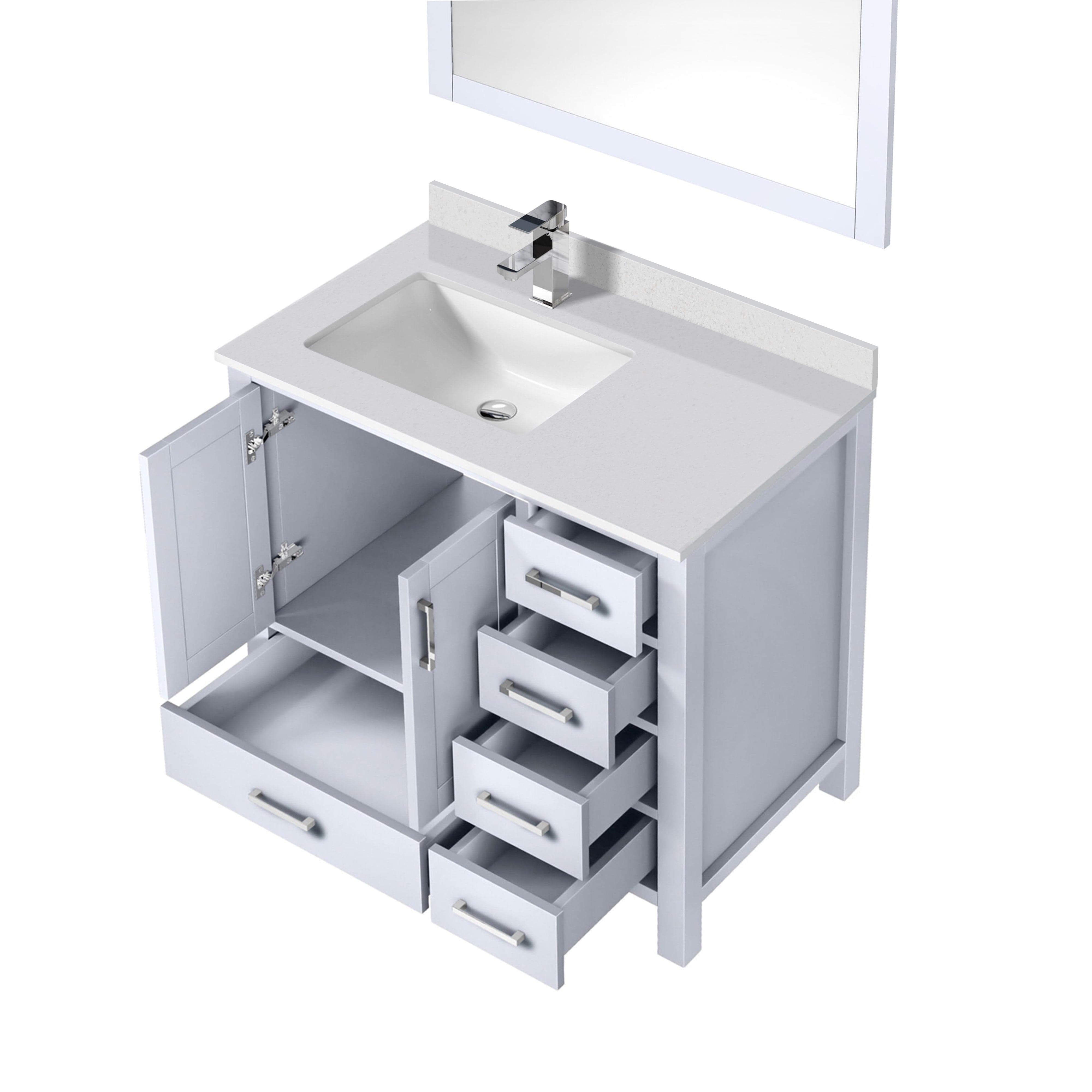 Jacques 36" x 22" Left Offset Bath Vanity Bathroom Vanity - Shop at Home Craft Studio - 11