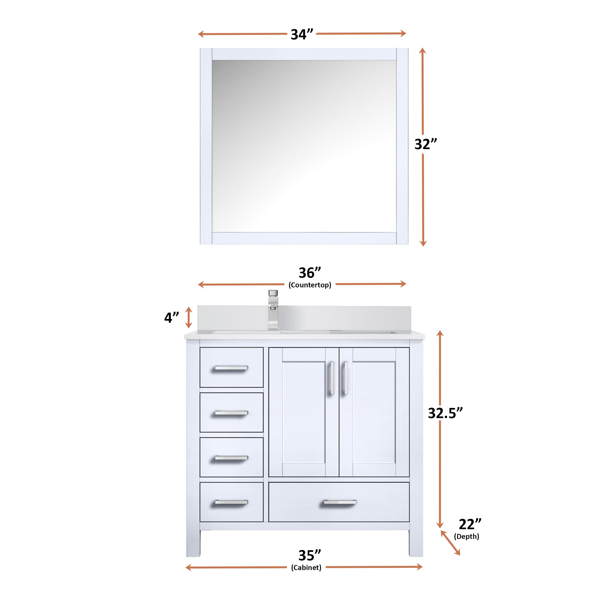 Jacques 36" x 22" Left Offset Bath Vanity Bathroom Vanity - Shop at Home Craft Studio - 12