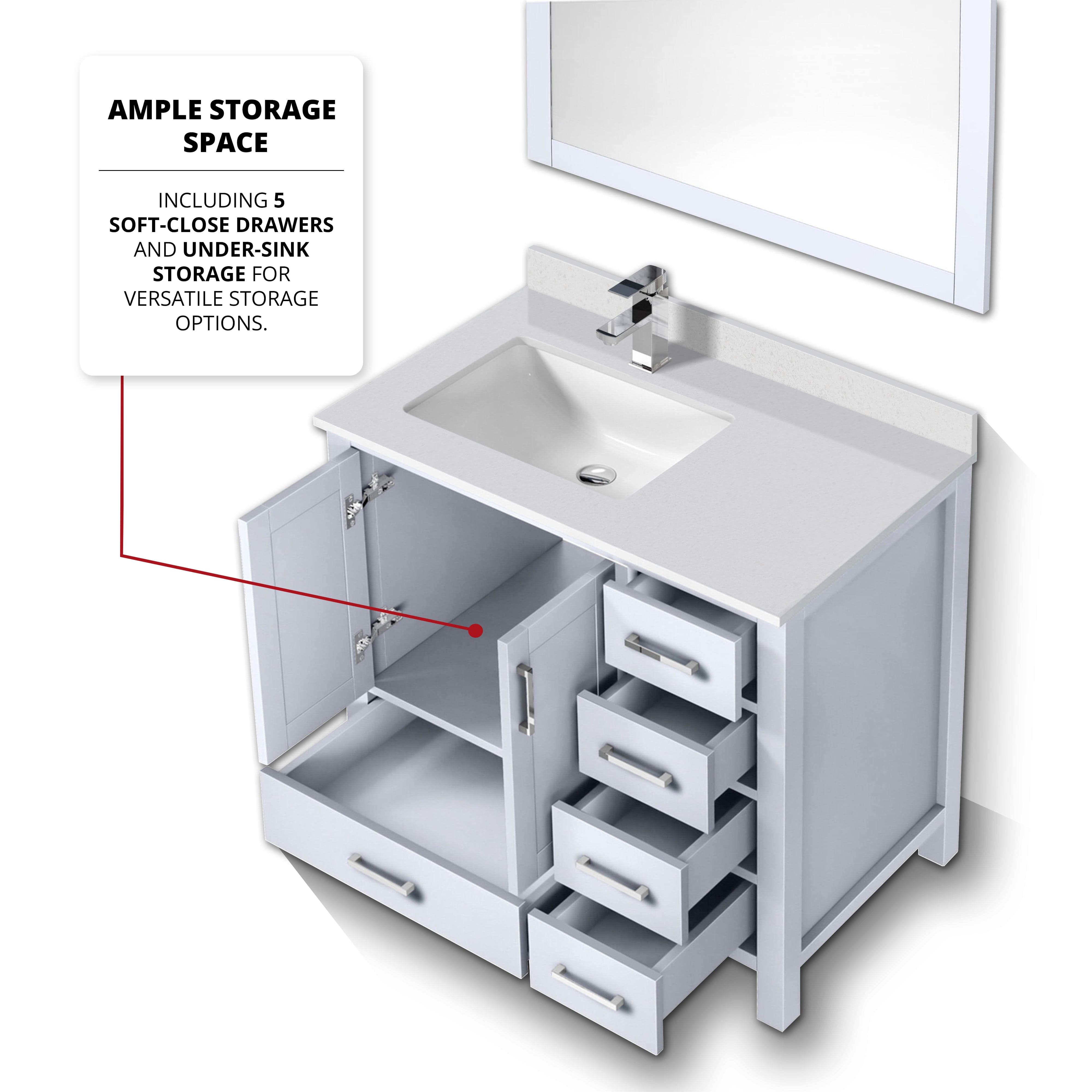 Jacques 36" x 22" Left Offset Bath Vanity Bathroom Vanity - Shop at Home Craft Studio - 14