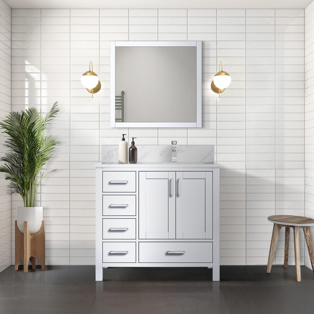 Jacques 36" x 22" Right Offset Bath Vanity Bathroom Vanity - Shop at Home Craft Studio - 5