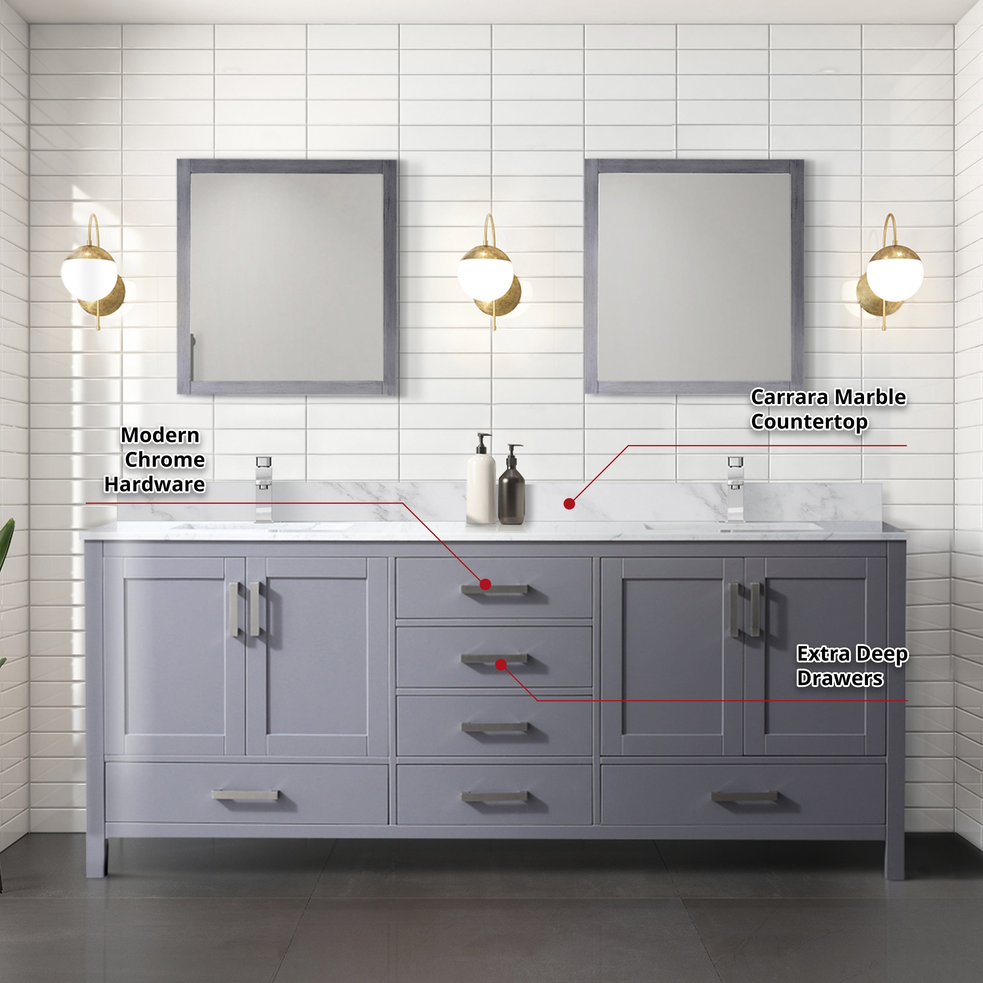 Jacques 80" x 22" Double Bath Vanity Bathroom Vanity - Shop at Home Craft Studio - 24