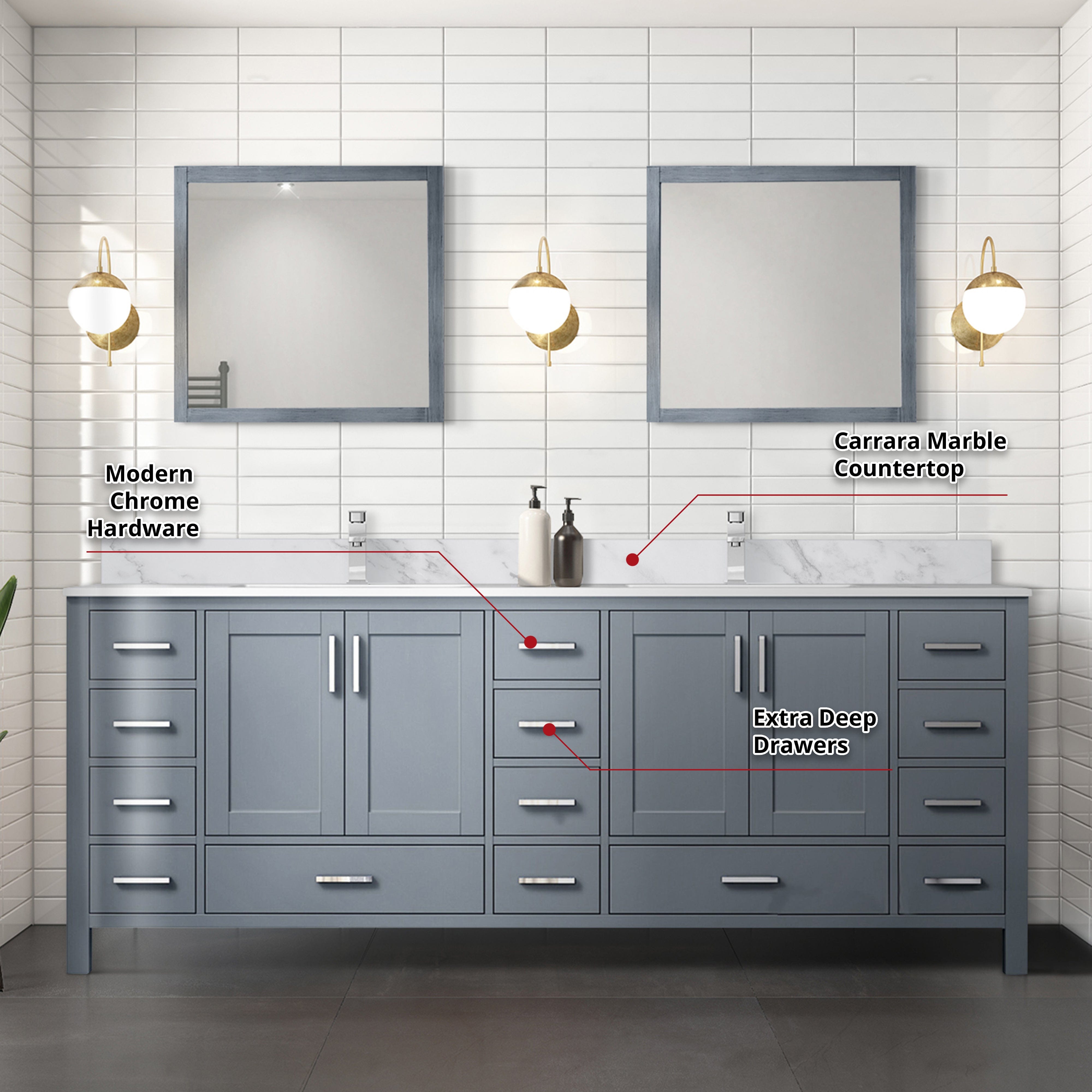 Jacques 84" x 22" Double Bath Vanity Bathroom Vanity - Shop at Home Craft Studio - 21