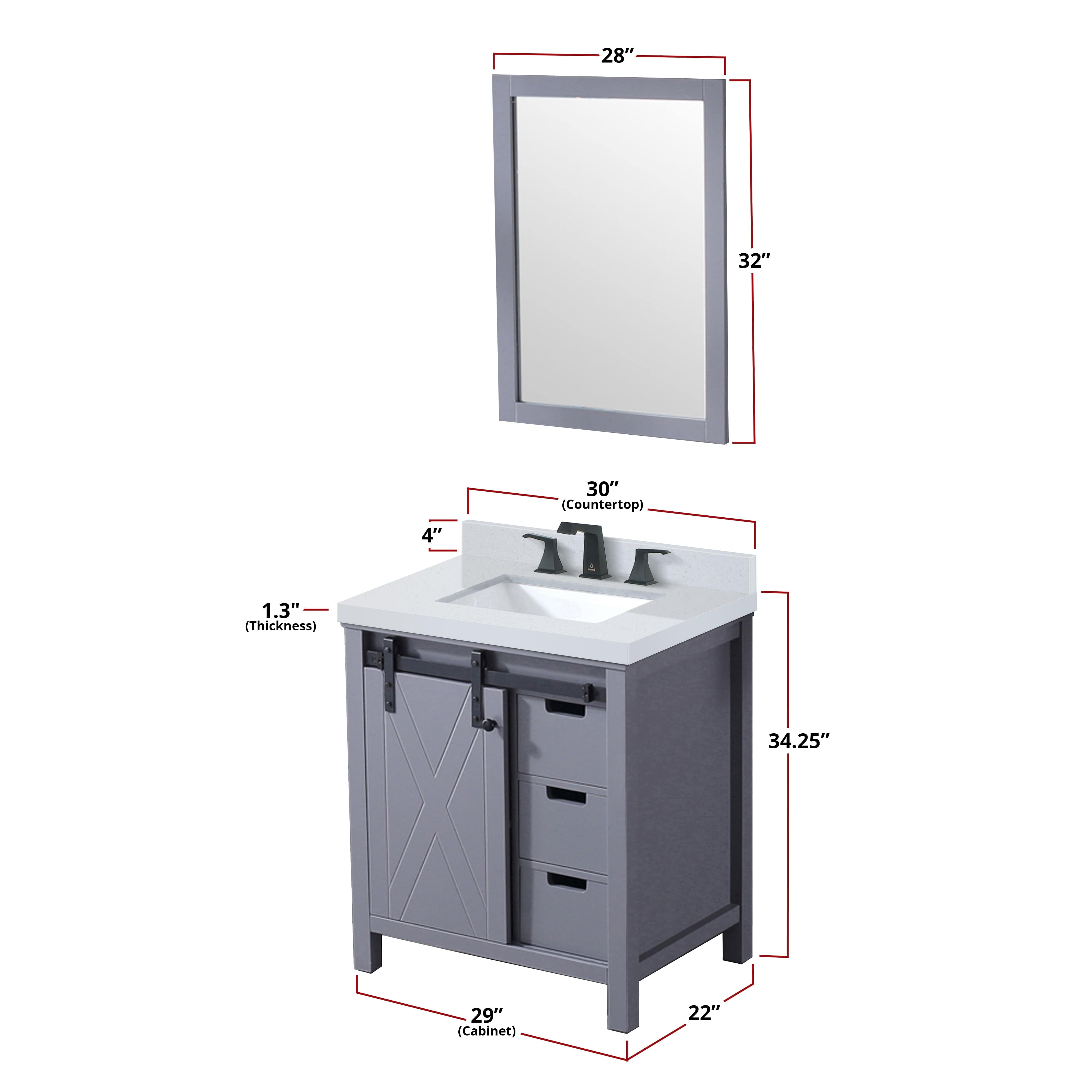 Marsyas 30" x 22" Single Bath Vanity Bathroom Vanity - Shop at Home Craft Studio - 6