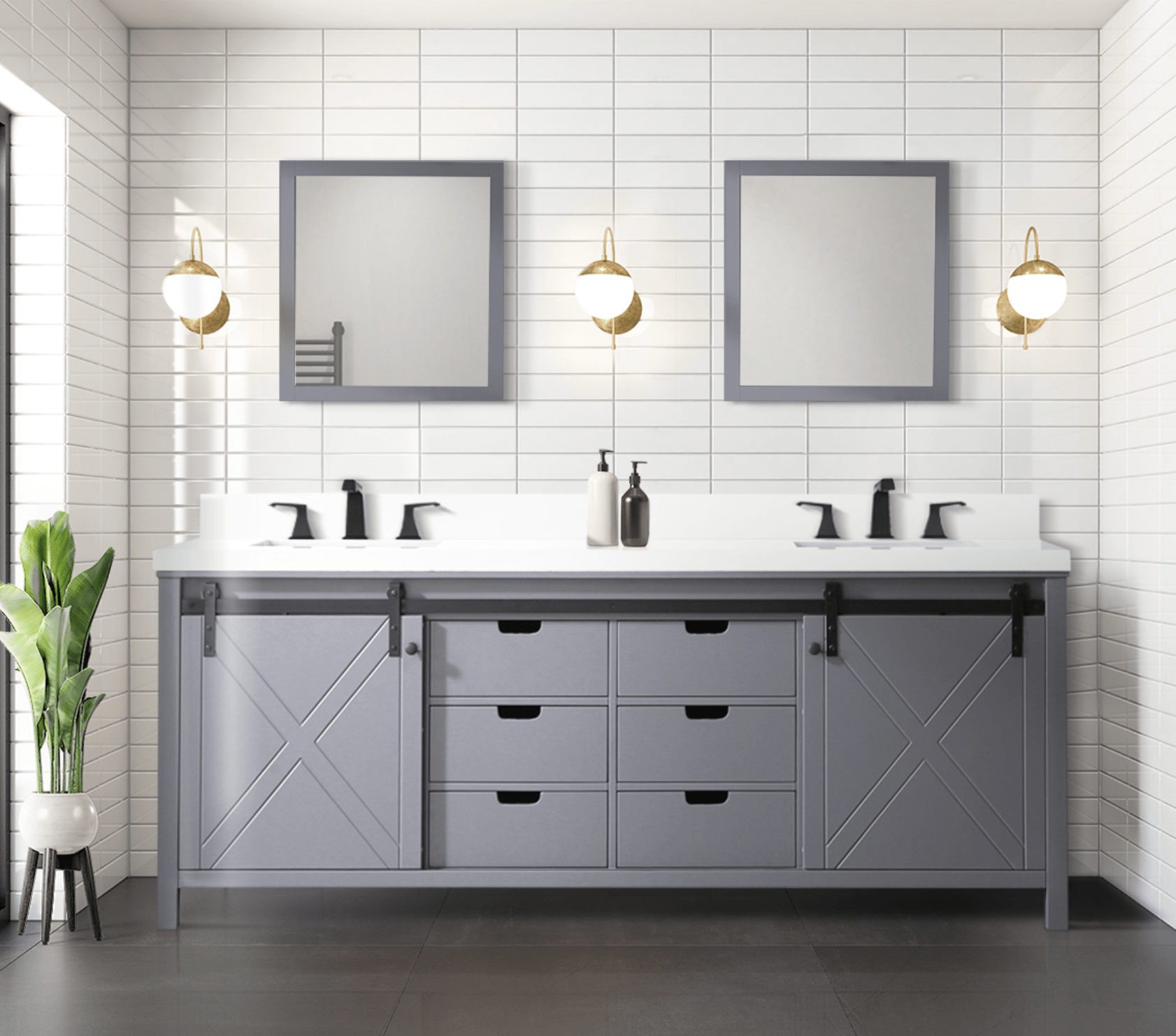 Marsyas 84" x 22" Double Bath Vanity Bathroom Vanity - Shop at Home Craft Studio - 9