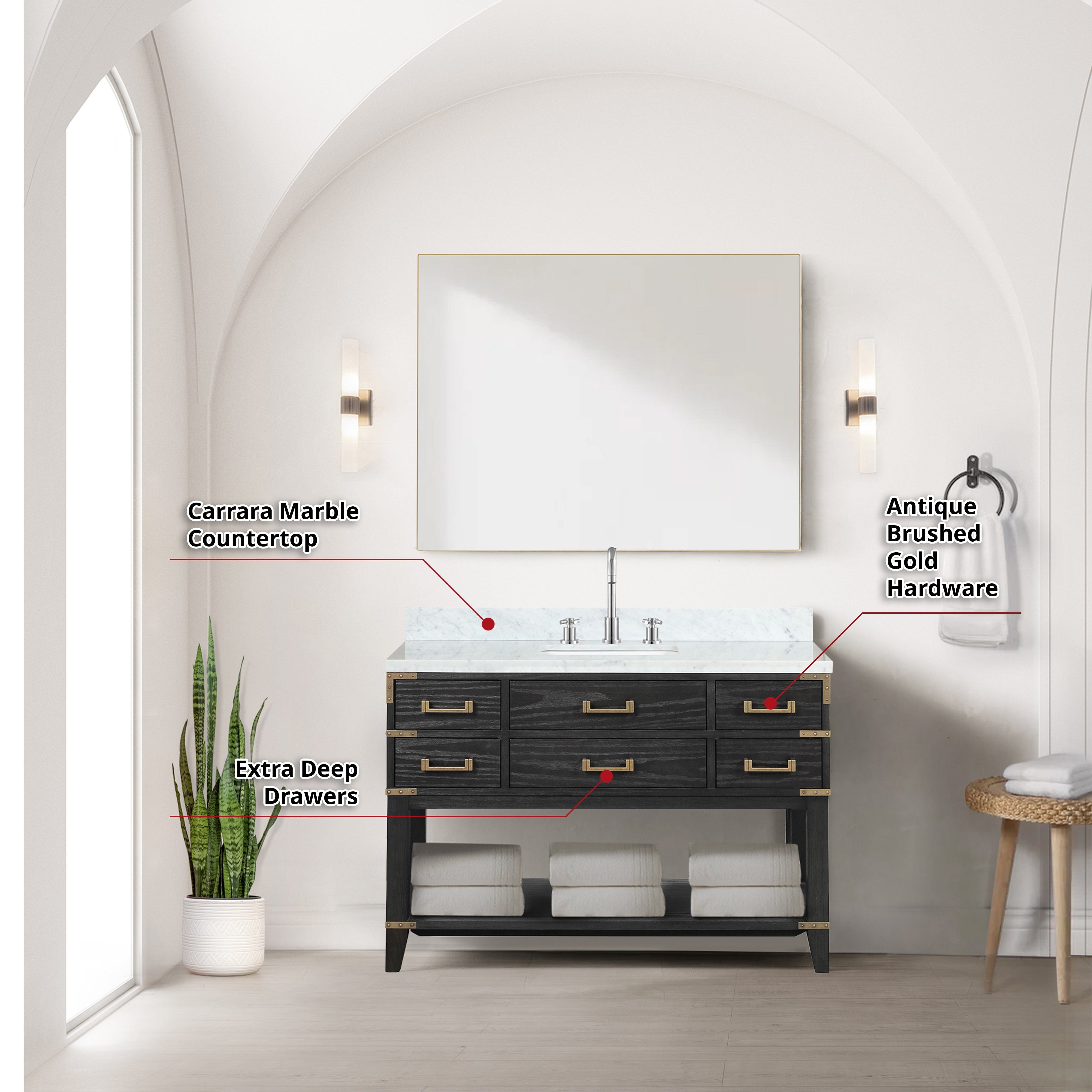 Norwalk 48" x 22" Single Bath Vanity Bathroom Vanity - Shop at Home Craft Studio - 8