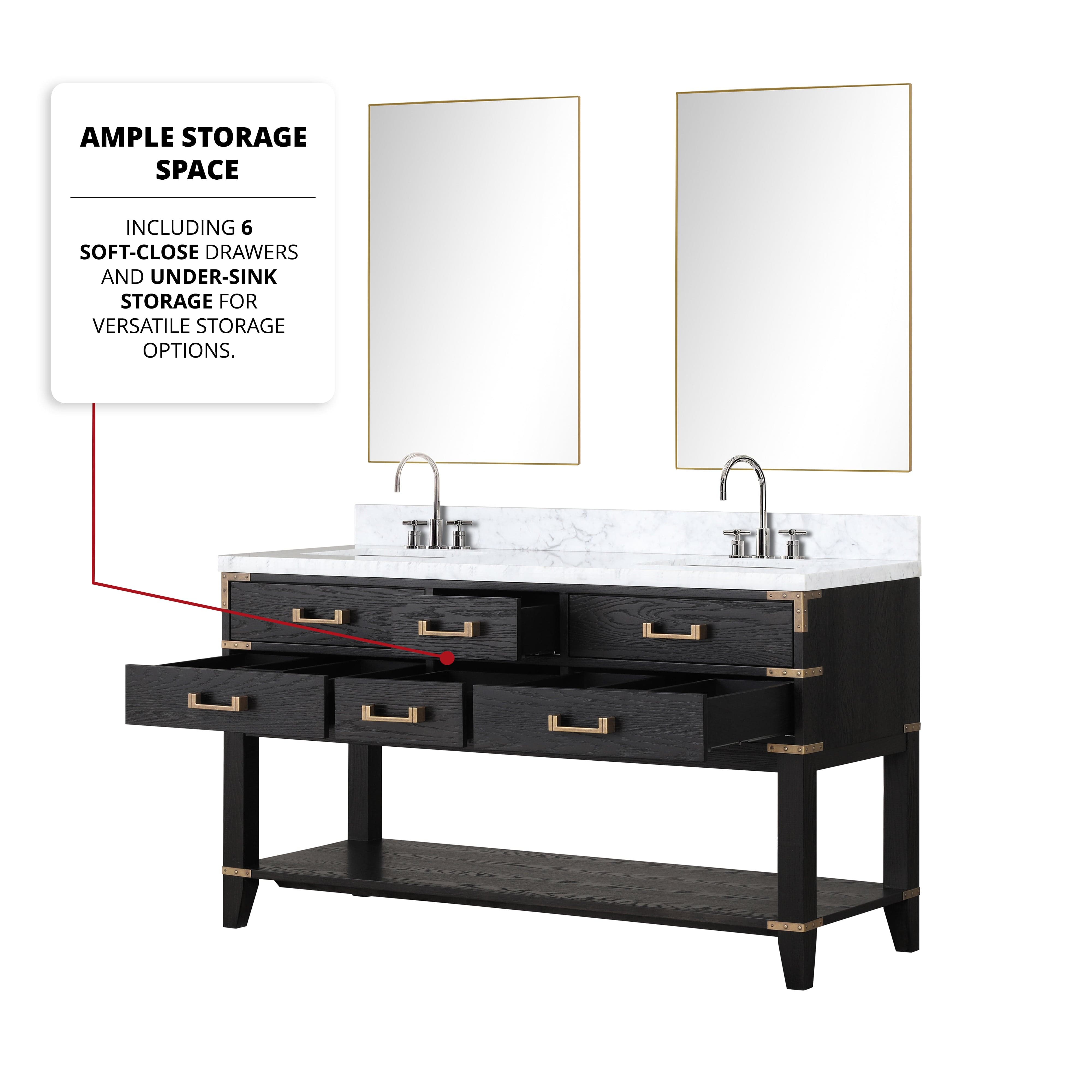 Norwalk 60" x 22" Double Bath Vanity Bathroom Vanity - Shop at Home Craft Studio - 9