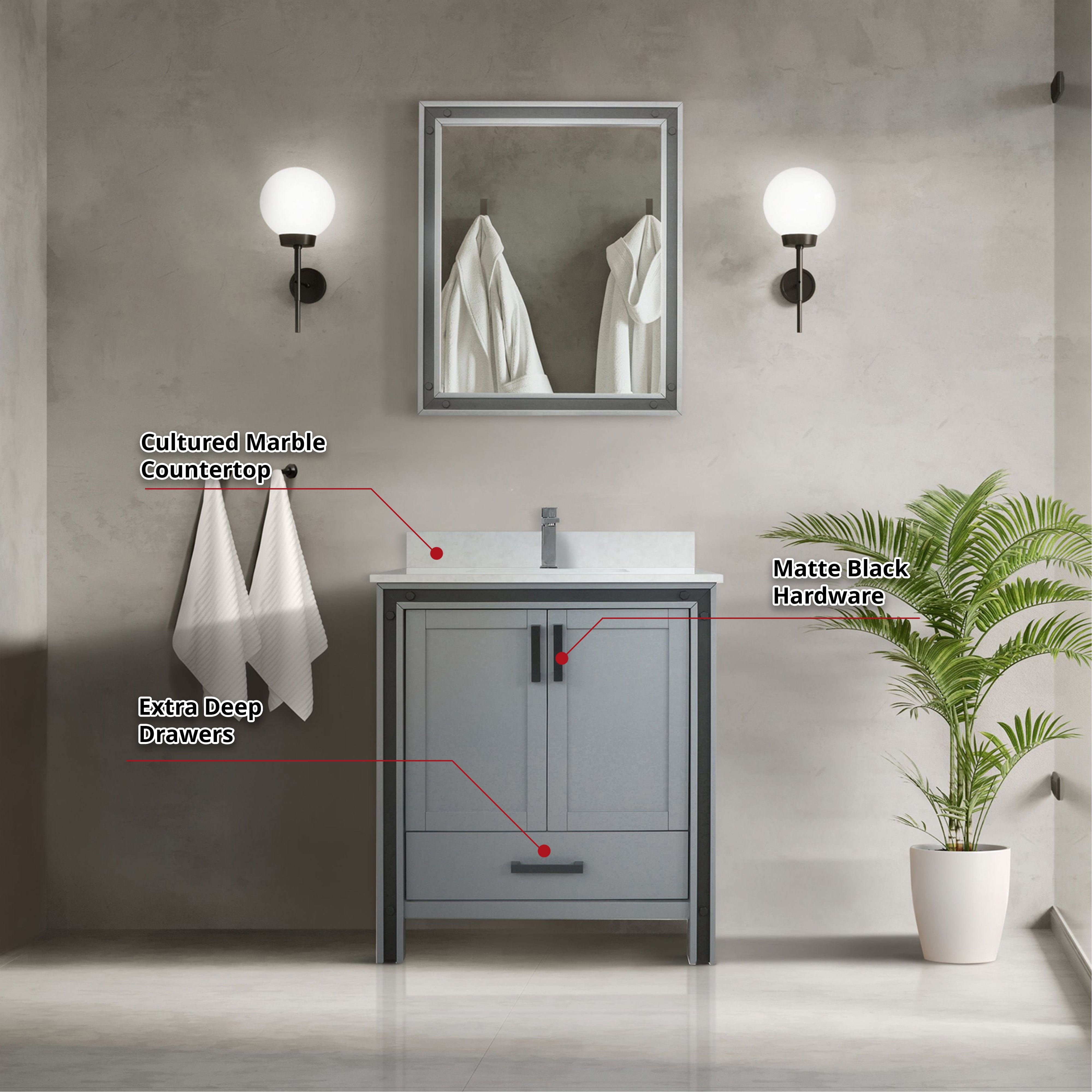Ziva 30" x 22" Single Bath Vanity Bathroom Vanity - Shop at Home Craft Studio - 12