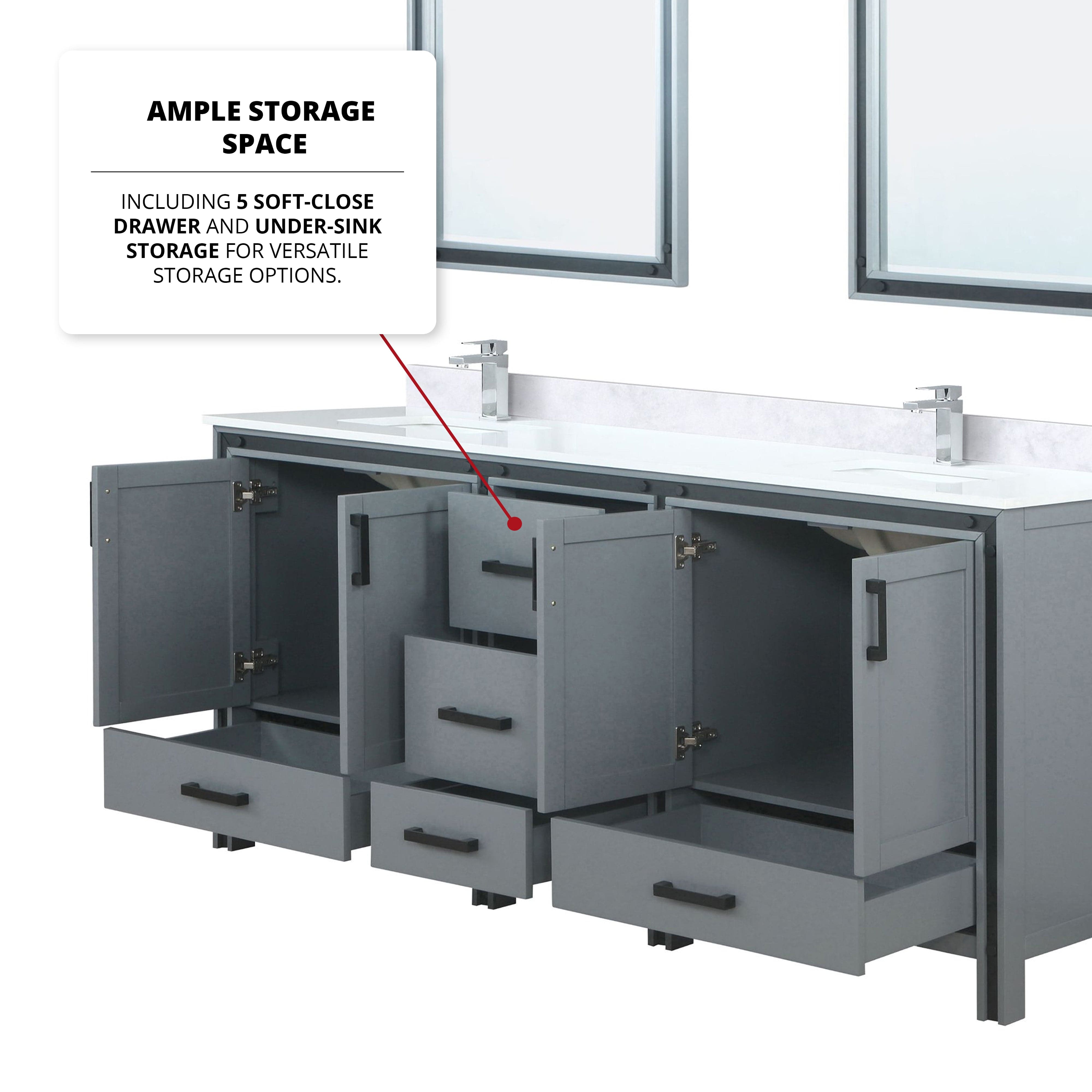Ziva 80" x 22" Double Bath Vanity Bathroom Vanity - Shop at Home Craft Studio - 12