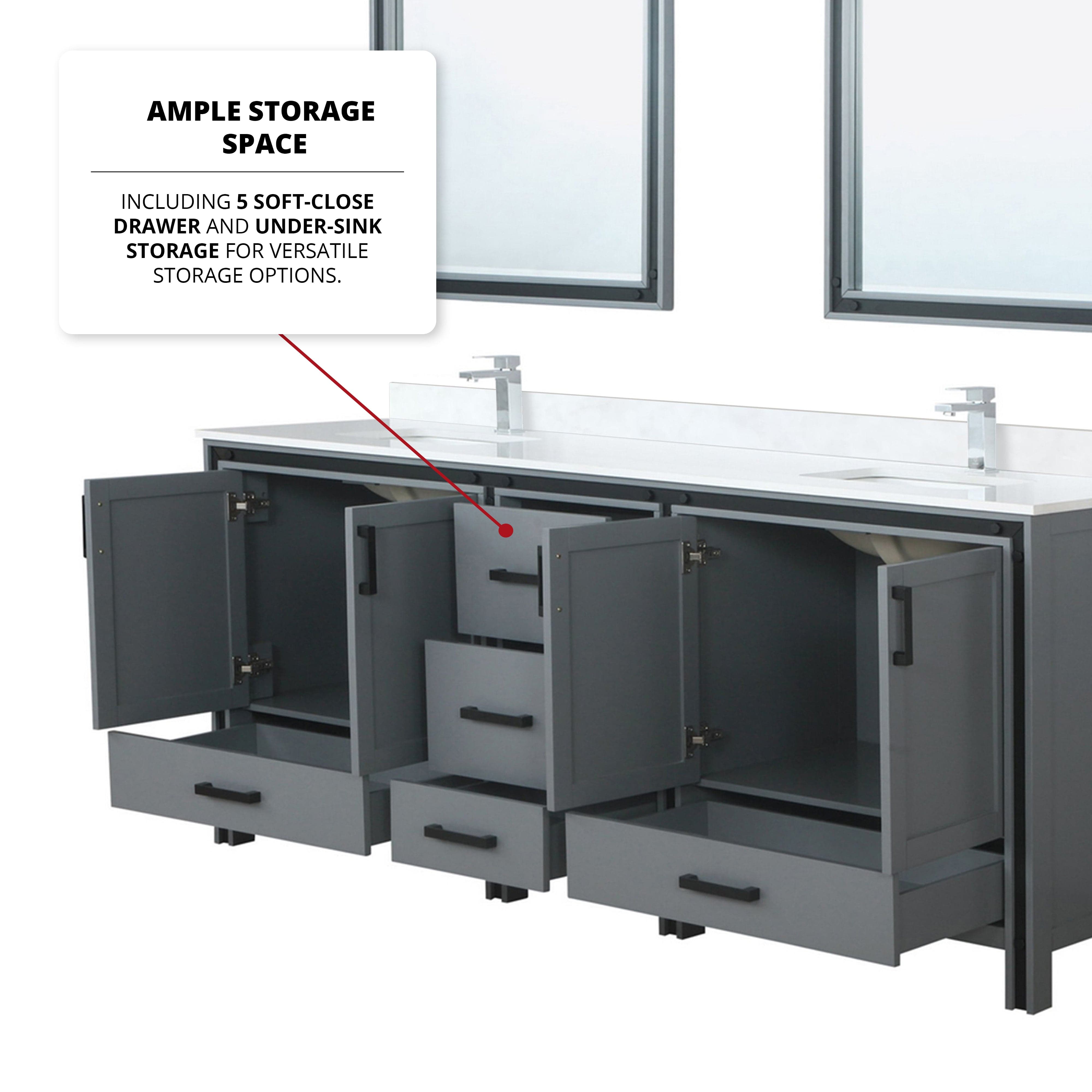 Ziva 84" x 22" Double Bath Vanity Bathroom Vanity - Shop at Home Craft Studio - 5