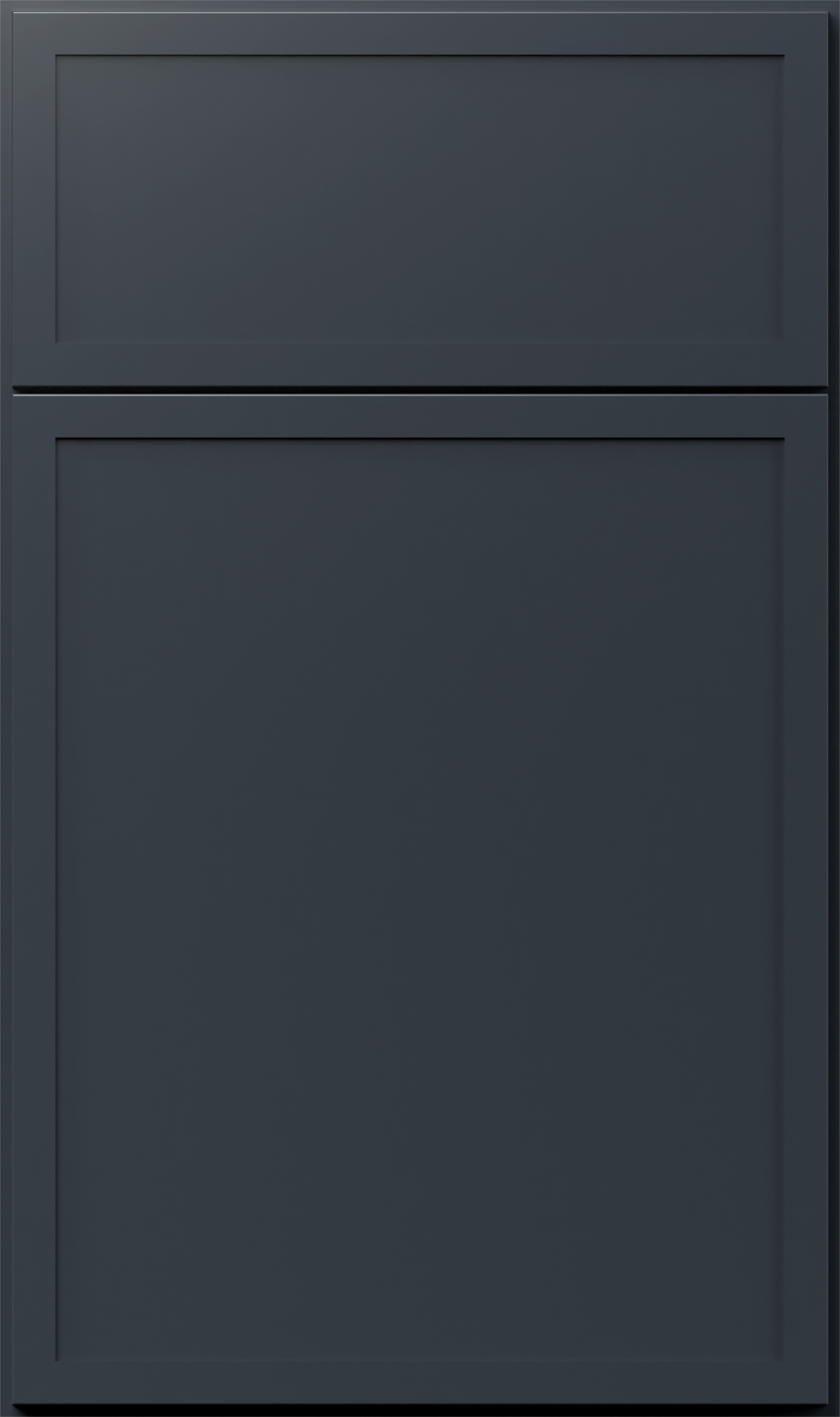 Luna Indigo cabinet in navy blue with smooth finishes, showcasing modern minimalistic design for stylish kitchens.