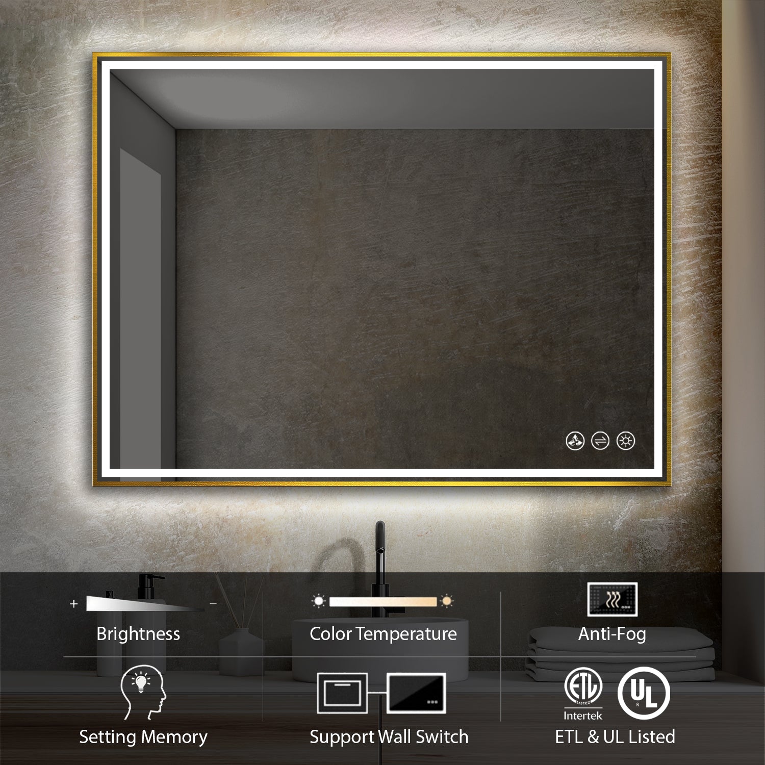 Stellar 48 x 30 Inch LED Mirror