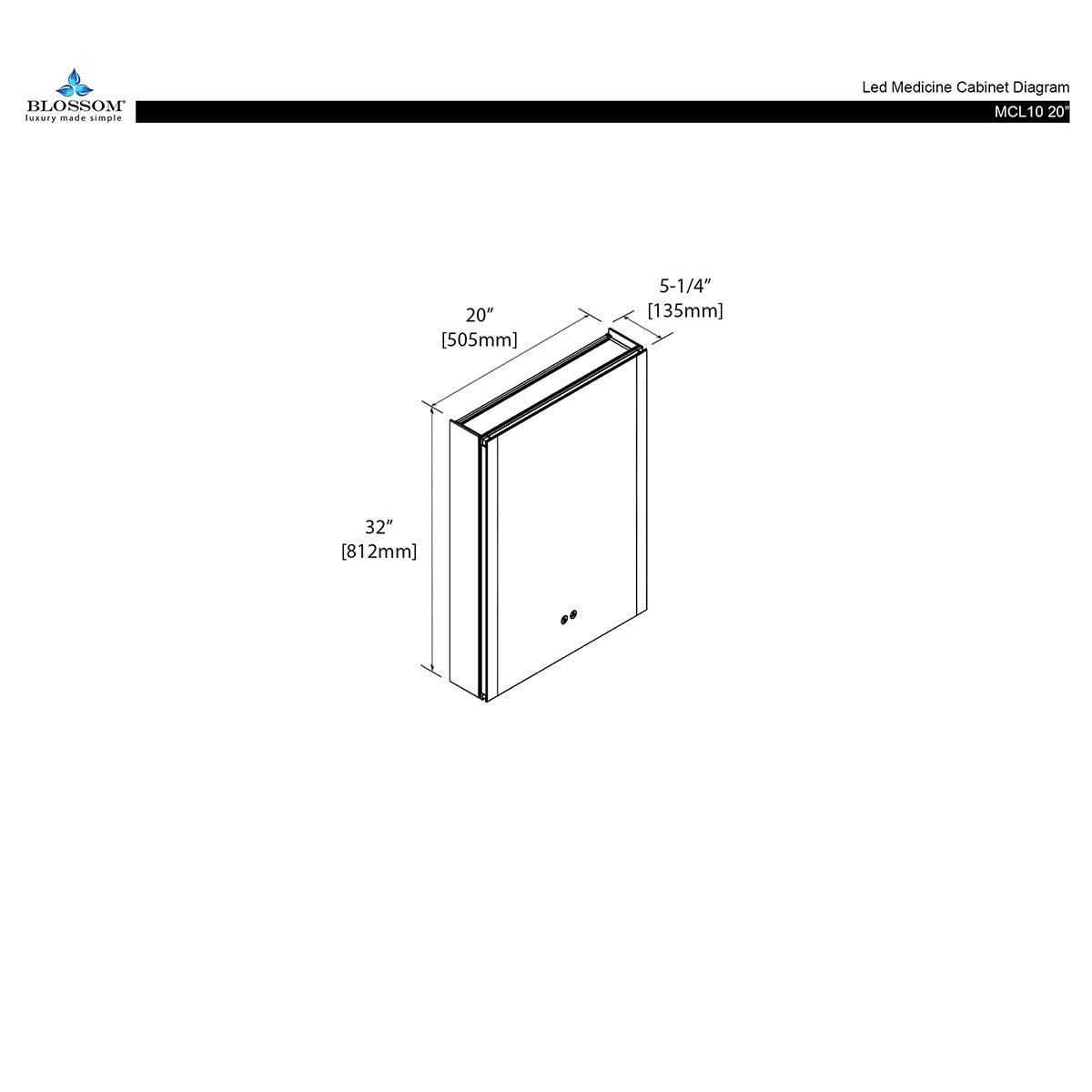 Pollux- 20 Inch LED Medicine Cabinet