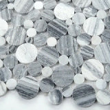ALASKA GRAY PEBBLES MESH BACKED Mosaic, Floor or Wall Tile - Shop at Home Craft Studio - 6