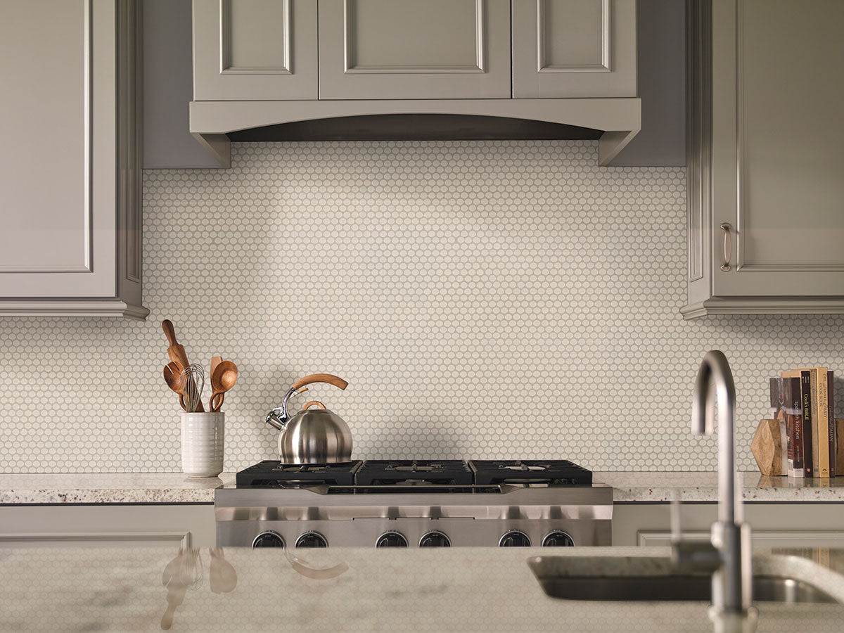 ALMOND GLOSSY PENNY ROUND MOSAIC Mosaic - Shop at Home Craft Studio - 3