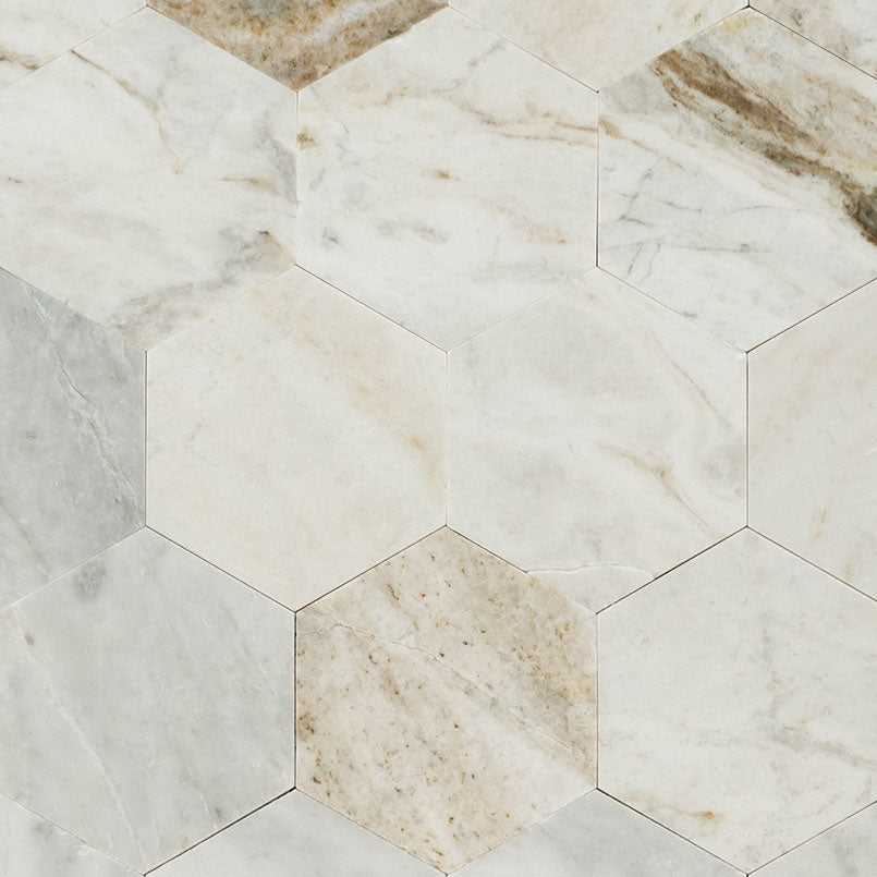 ARABESCATO VENATO 4" HEX PEEL AND STICK Wall Tile, Mosaic - Shop at Home Craft Studio - 1