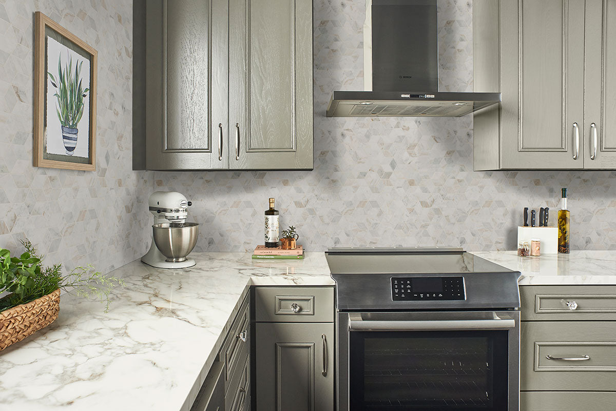 ARABESCATO VENATO WHITE CUBE HONED Mosaic, Floor or Wall Tile - Shop at Home Craft Studio - 7