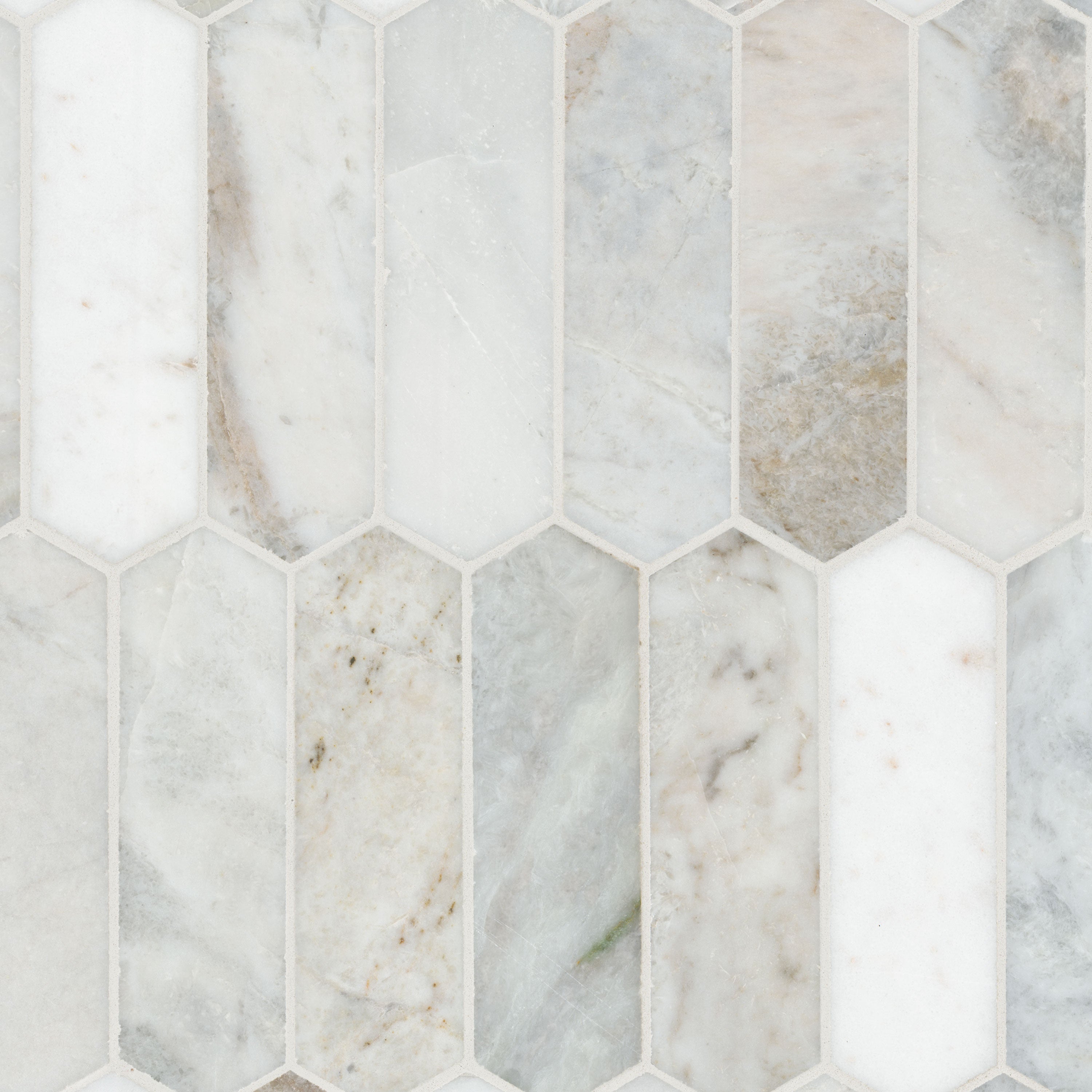 ARABESCATO VENATO WHITE PICKET HONED Mosaic, Floor or Wall Tile - Shop at Home Craft Studio - 1