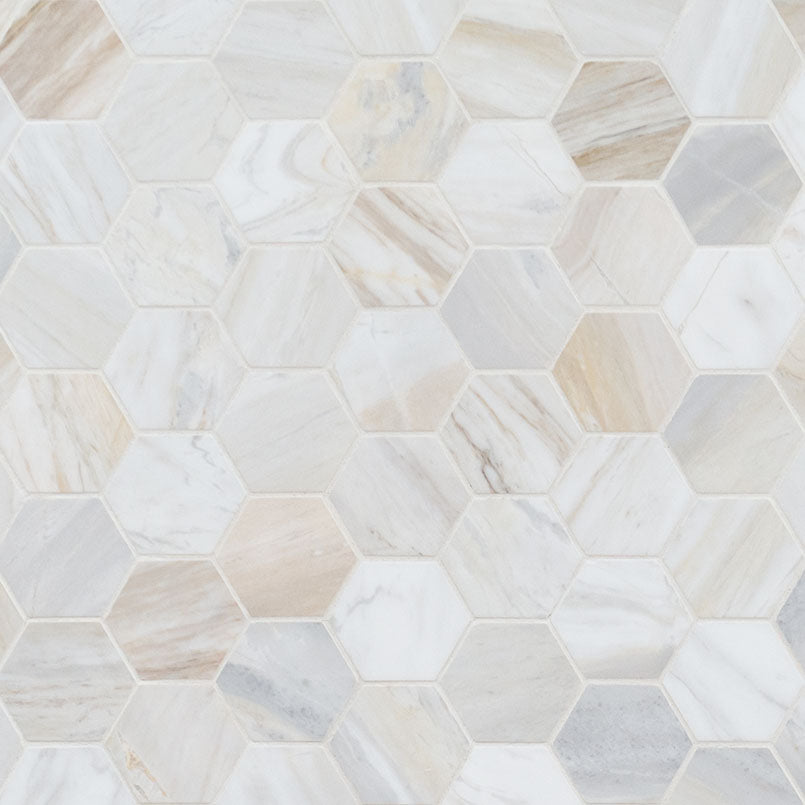 ATHENA GOLD 2" HEXAGON HONED Mosaic, Wall Tile - Shop at Home Craft Studio - 1