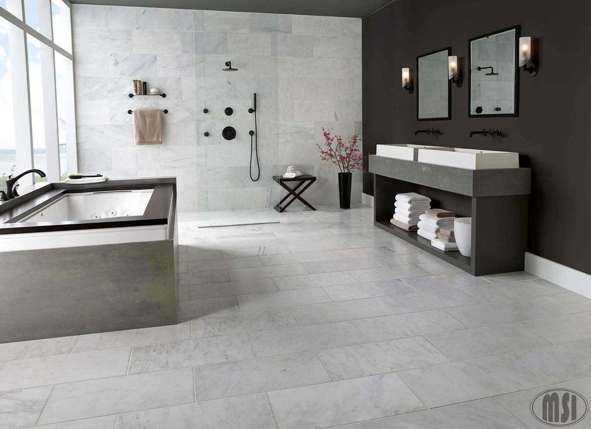 Arabescato Carrara 12X12 Polished Floor or Wall Tile - Shop at Home Craft Studio - 9