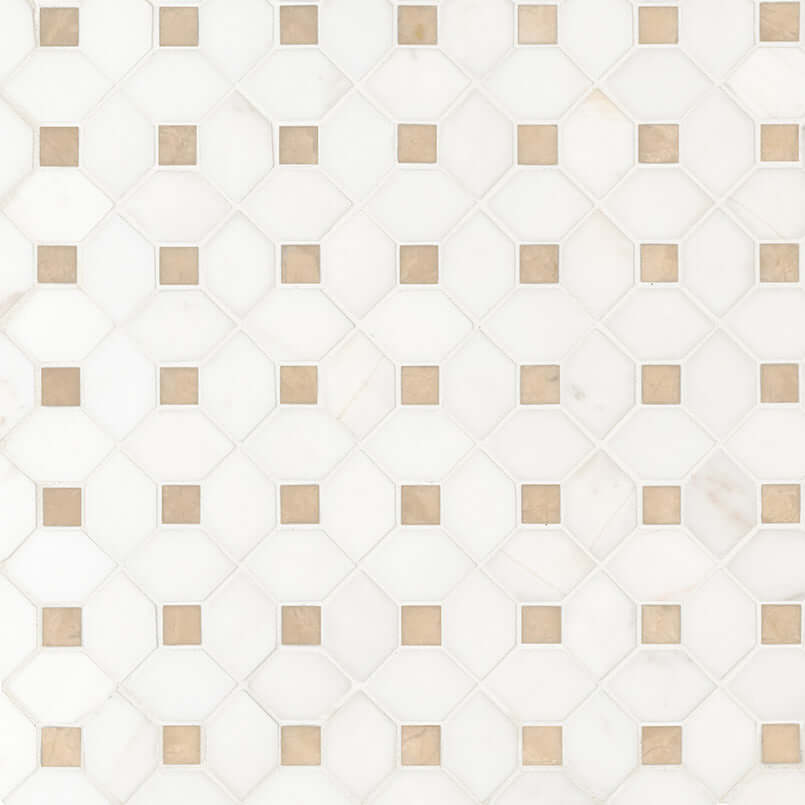 BIANCO DOLOMITE CREMA DOTTY MOSAIC Mosaic, Floor or Wall Tile - Shop at Home Craft Studio - 1