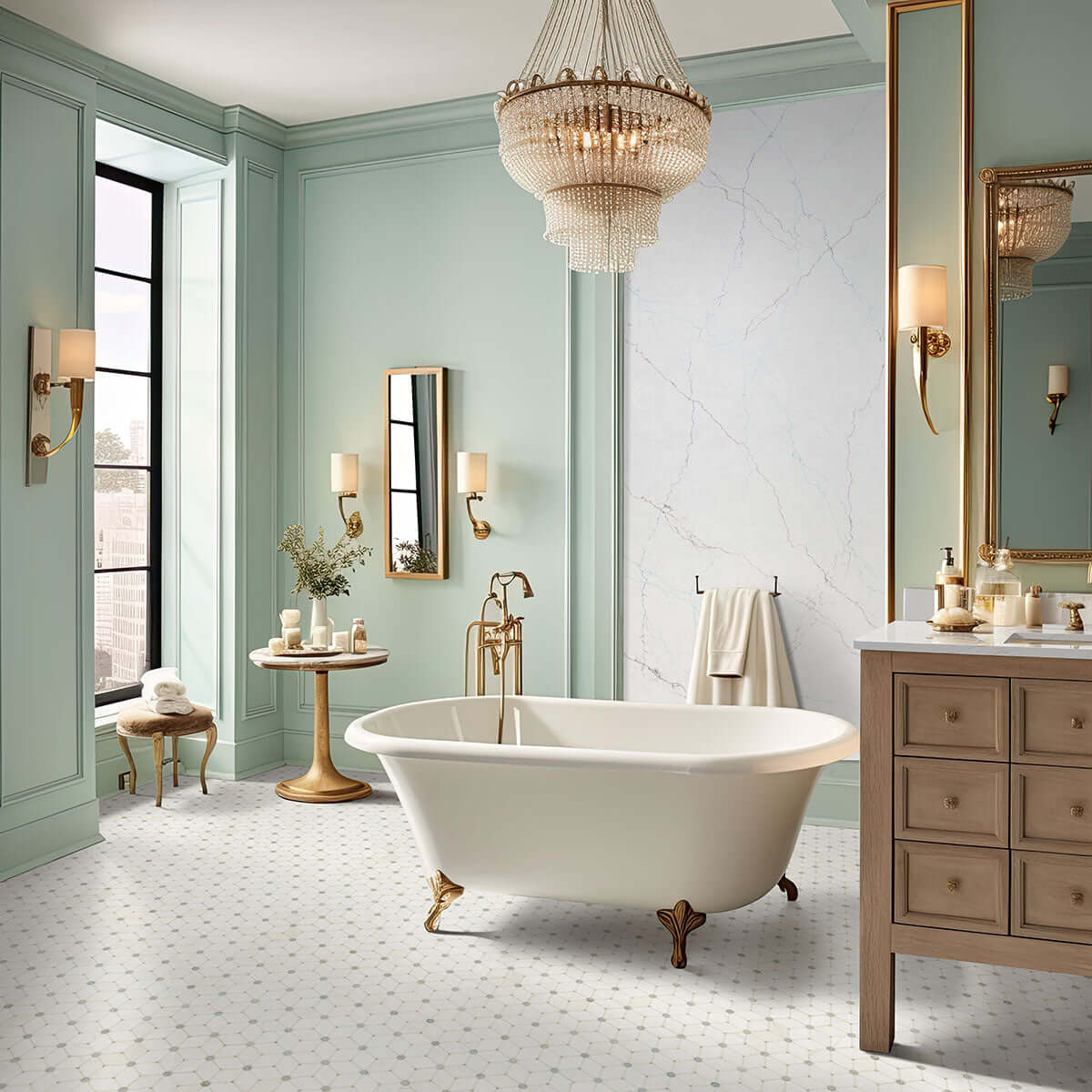BIANCO DOLOMITE CREMA DOTTY MOSAIC Mosaic, Floor or Wall Tile - Shop at Home Craft Studio - 7