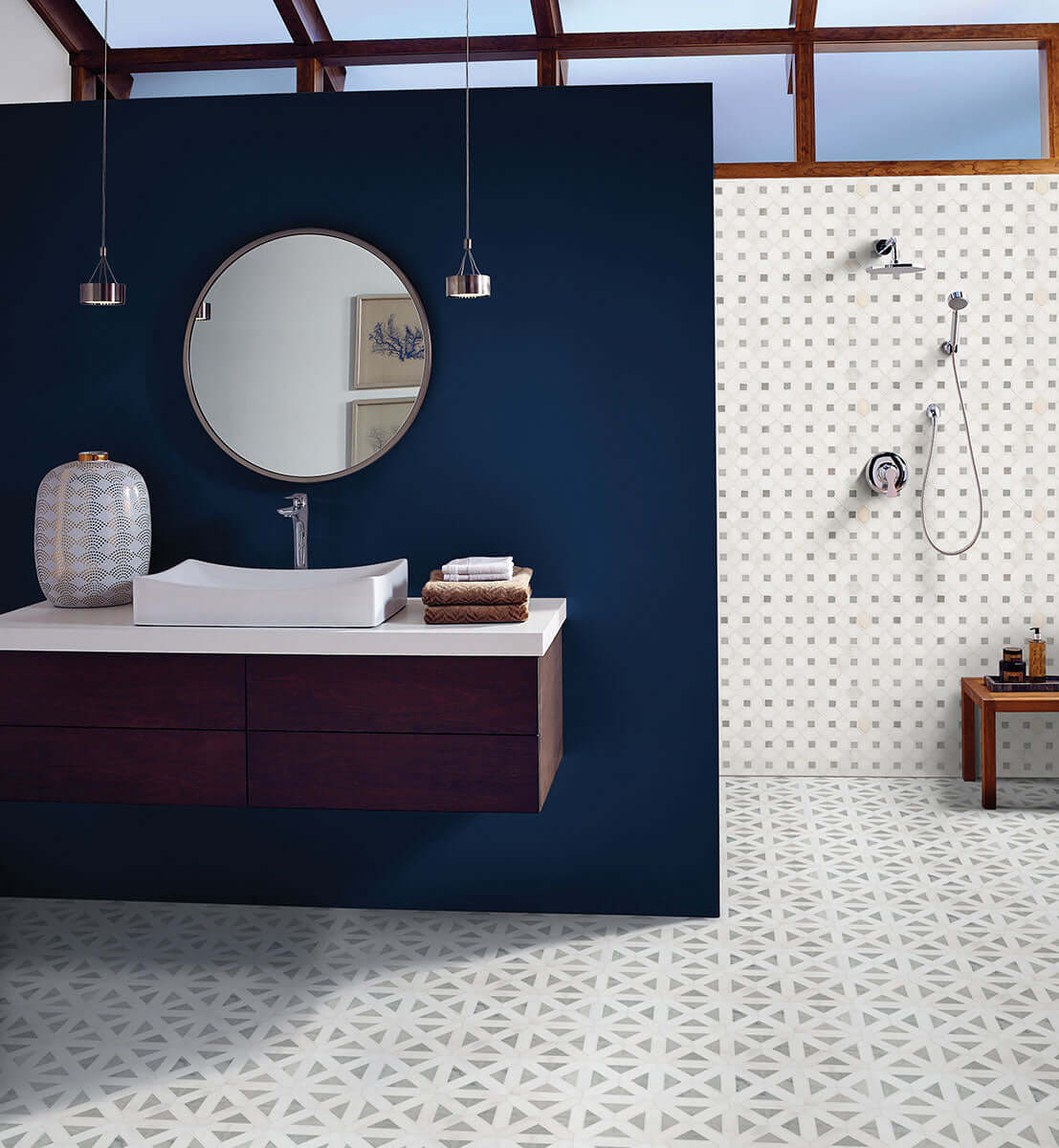 BIANCO DOLOMITE DOTTY MOSAIC Mosaic, Floor or Wall Tile - Shop at Home Craft Studio - 3