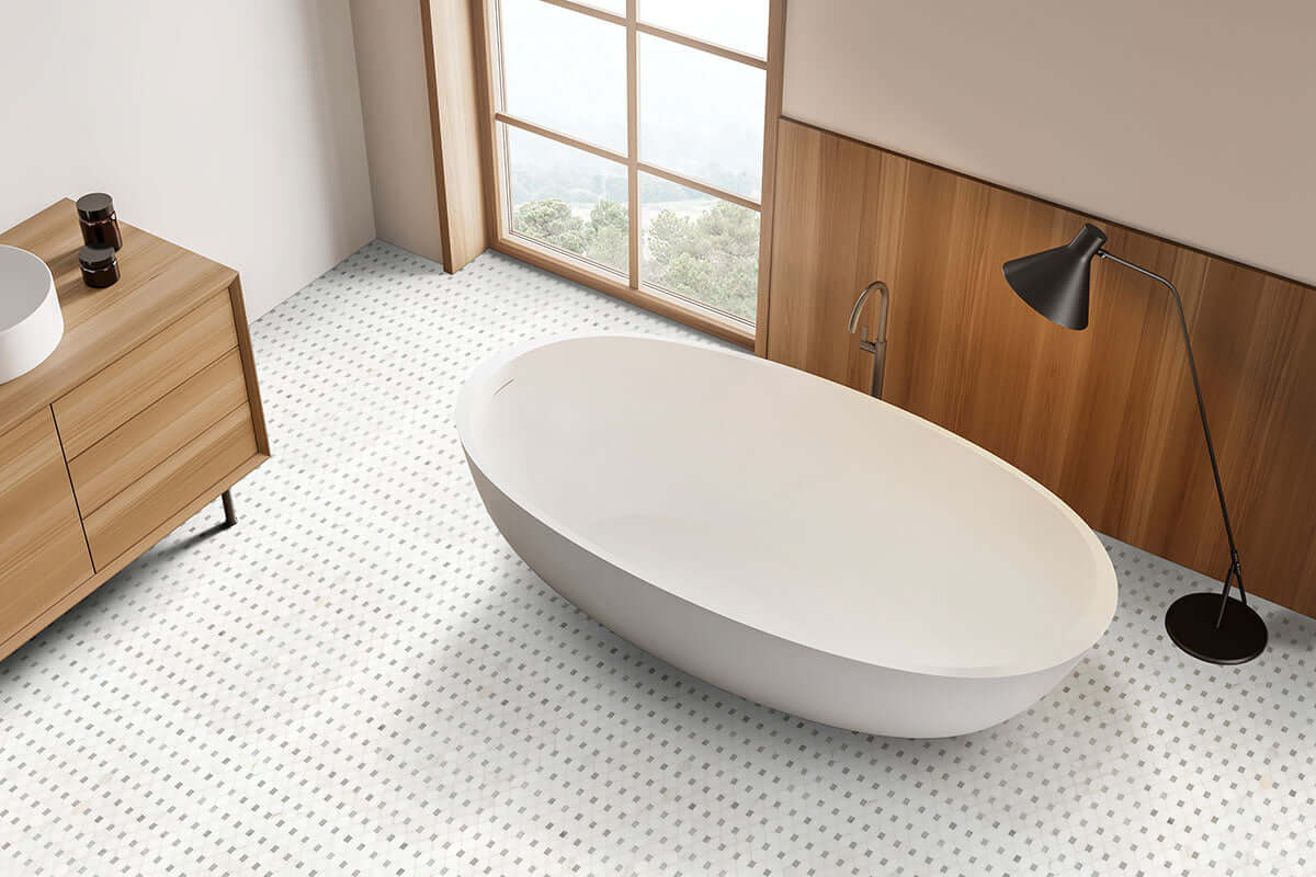 BIANCO DOLOMITE DOTTY MOSAIC Mosaic, Floor or Wall Tile - Shop at Home Craft Studio - 6