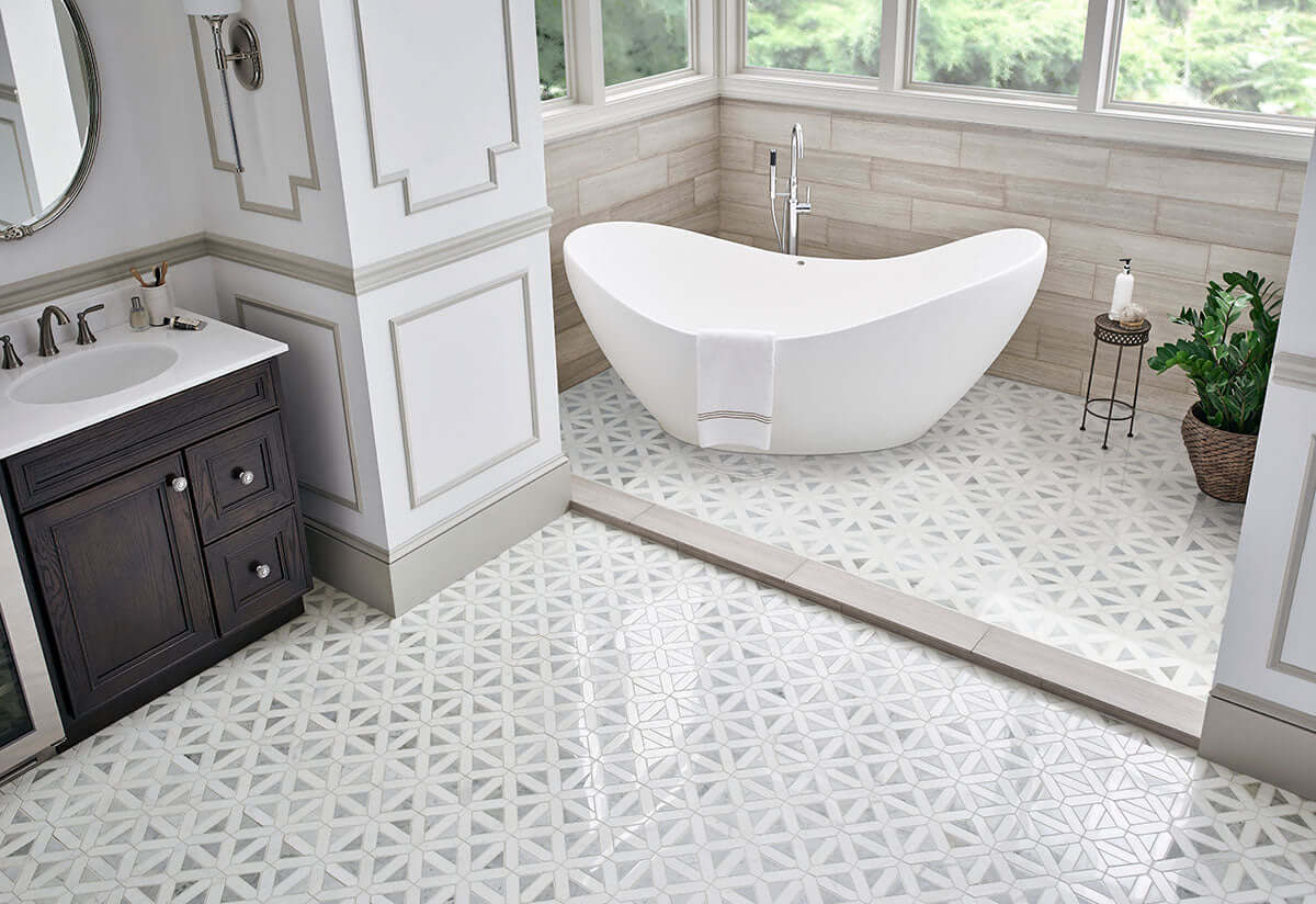 BIANCO DOLOMITE GEOMETRICA MOSAIC Mosaic, Floor or Wall Tile - Shop at Home Craft Studio - 3