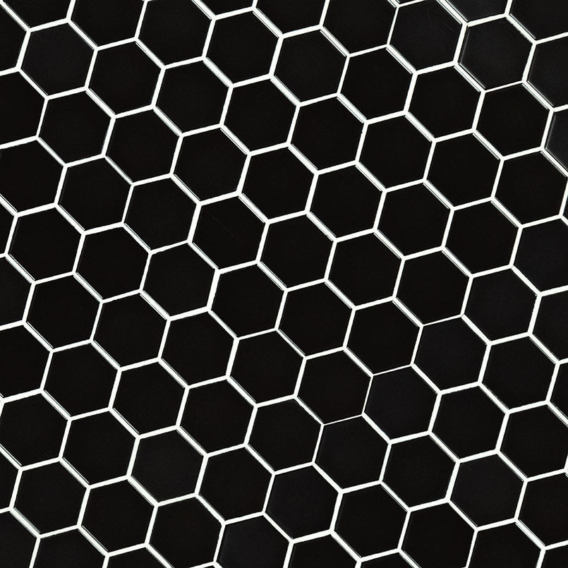 BLACK 2" HEXAGON MATTE Mosaic - Shop at Home Craft Studio - 2