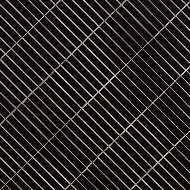 BLACK MATTE 1X6 STACK PATTERN Mosaic, Floor or Wall Tile - Shop at Home Craft Studio - 3