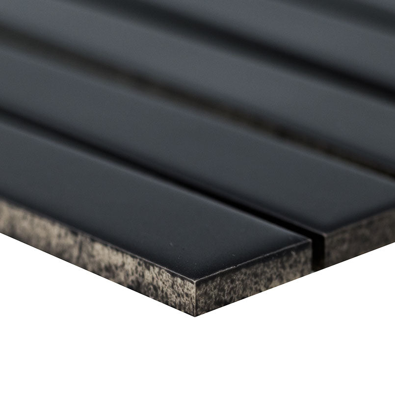 BLACK MATTE 1X6 STACK PATTERN Mosaic, Floor or Wall Tile - Shop at Home Craft Studio - 4