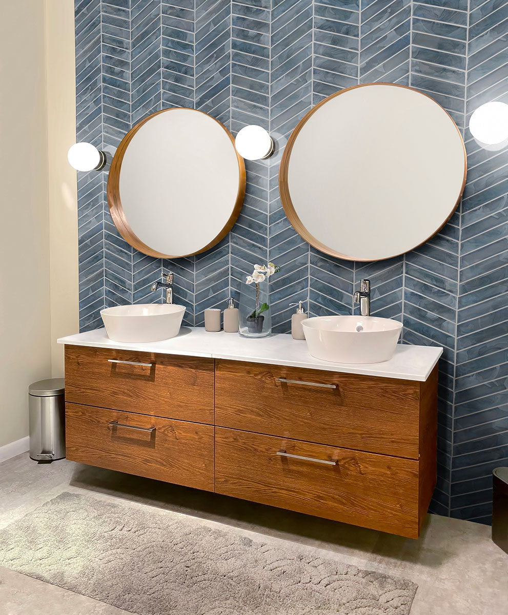 BLUE SHIMMER CHEVRON Mosaic - Shop at Home Craft Studio - 4