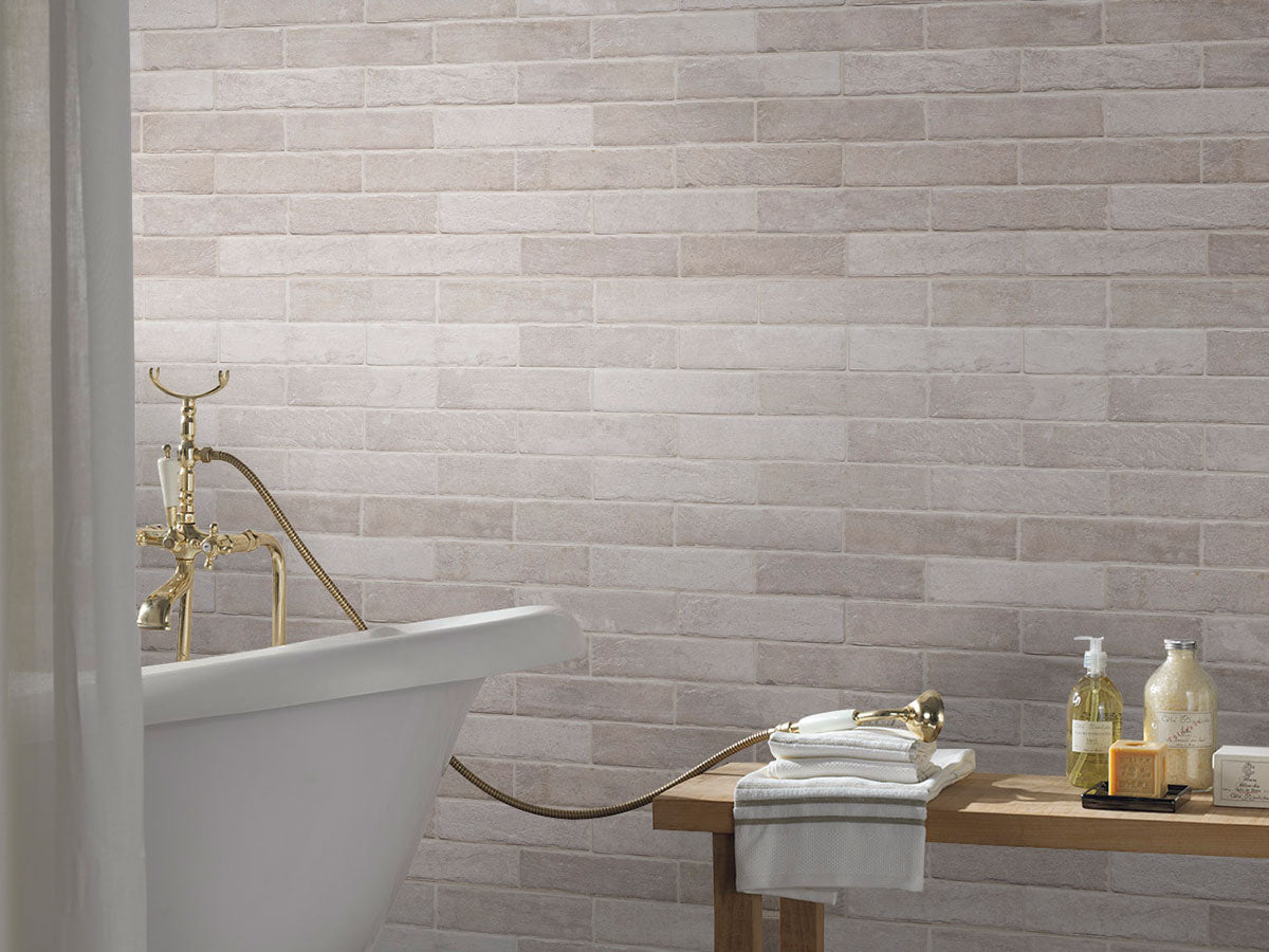 BRICKSTONE IVORY BRICK 2X10 Floor or Wall Tile - Shop at Home Craft Studio - 8