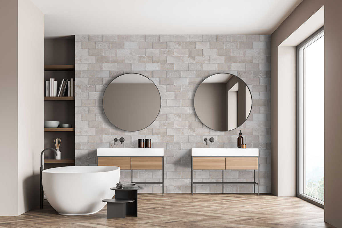BRICKSTONE IVORY BRICK 5X10 Floor or Wall Tile - Shop at Home Craft Studio - 5