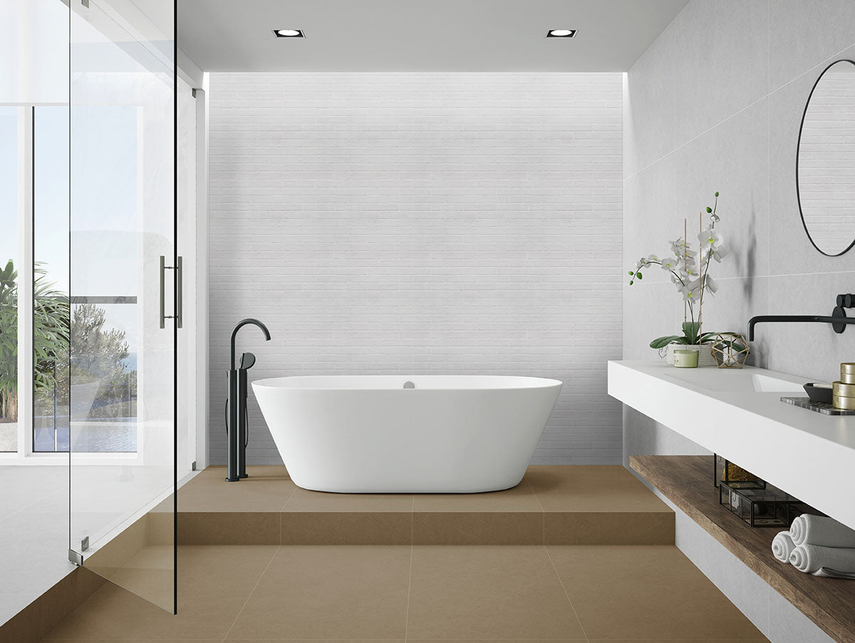 BRICKSTONE WHITE BRICK 2X10 Floor or Wall Tile - Shop at Home Craft Studio - 15
