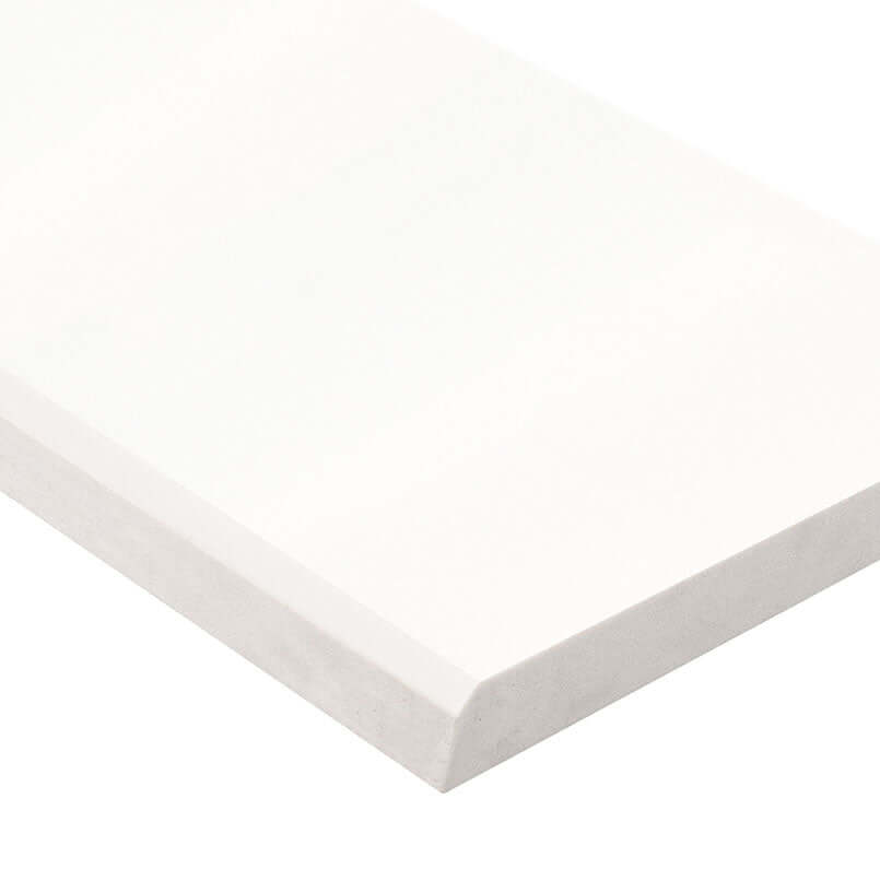 BRIGHT WHITE 6X37X0.62 SINGL BVL POL-ENG Trims & Pencils, Finishing Pieces - Shop at Home Craft Studio - 1