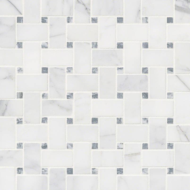 CALACATTA CRESSA BASKETWEAVE MOSAIC Mosaic, Floor or Wall Tile - Shop at Home Craft Studio - 1