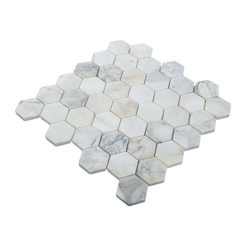CALACATTA CRESSA HEX MOSAIC Mosaic, Floor or Wall Tile - Shop at Home Craft Studio - 5