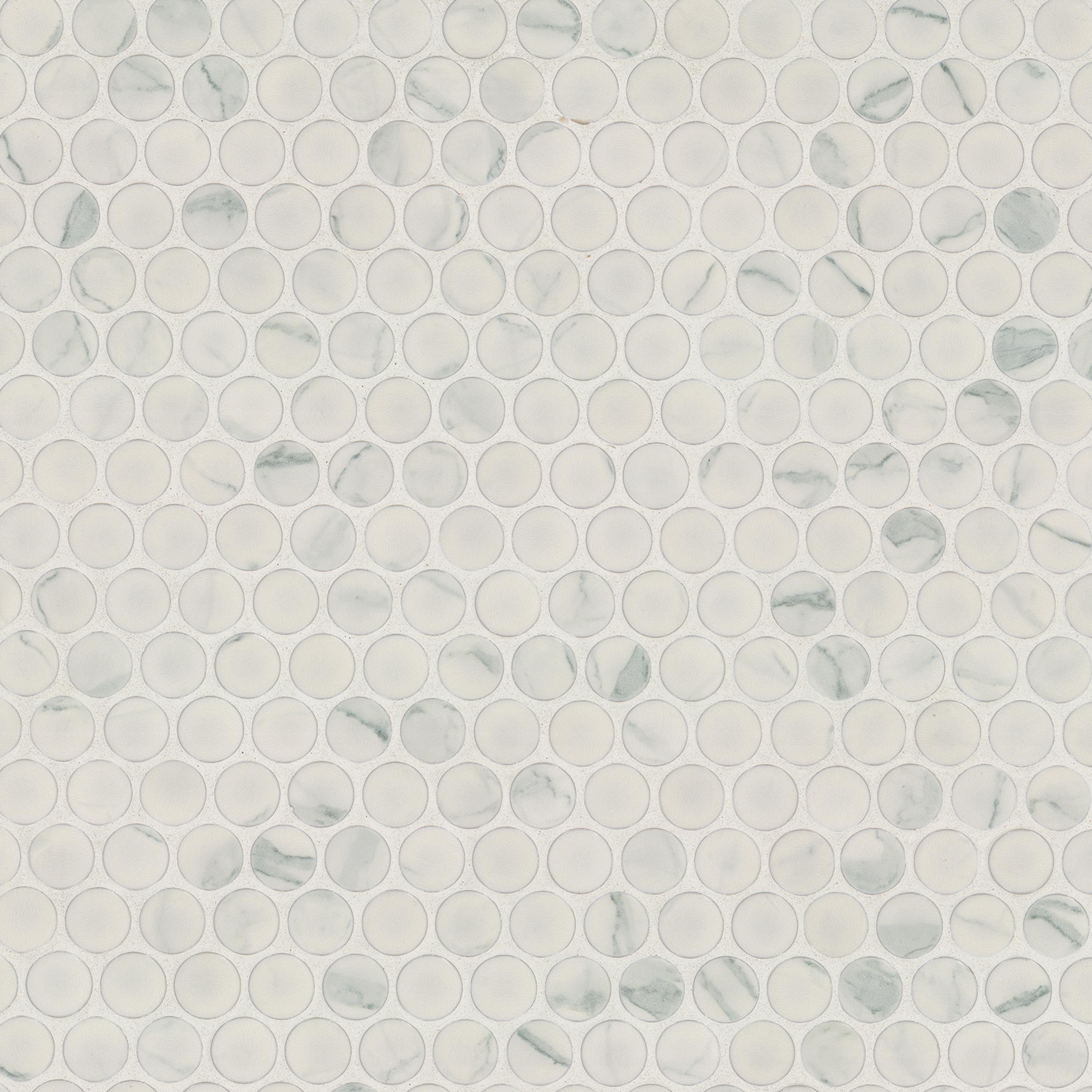 CARRARA PENNY ROUND MATTE Mosaic - Shop at Home Craft Studio - 1
