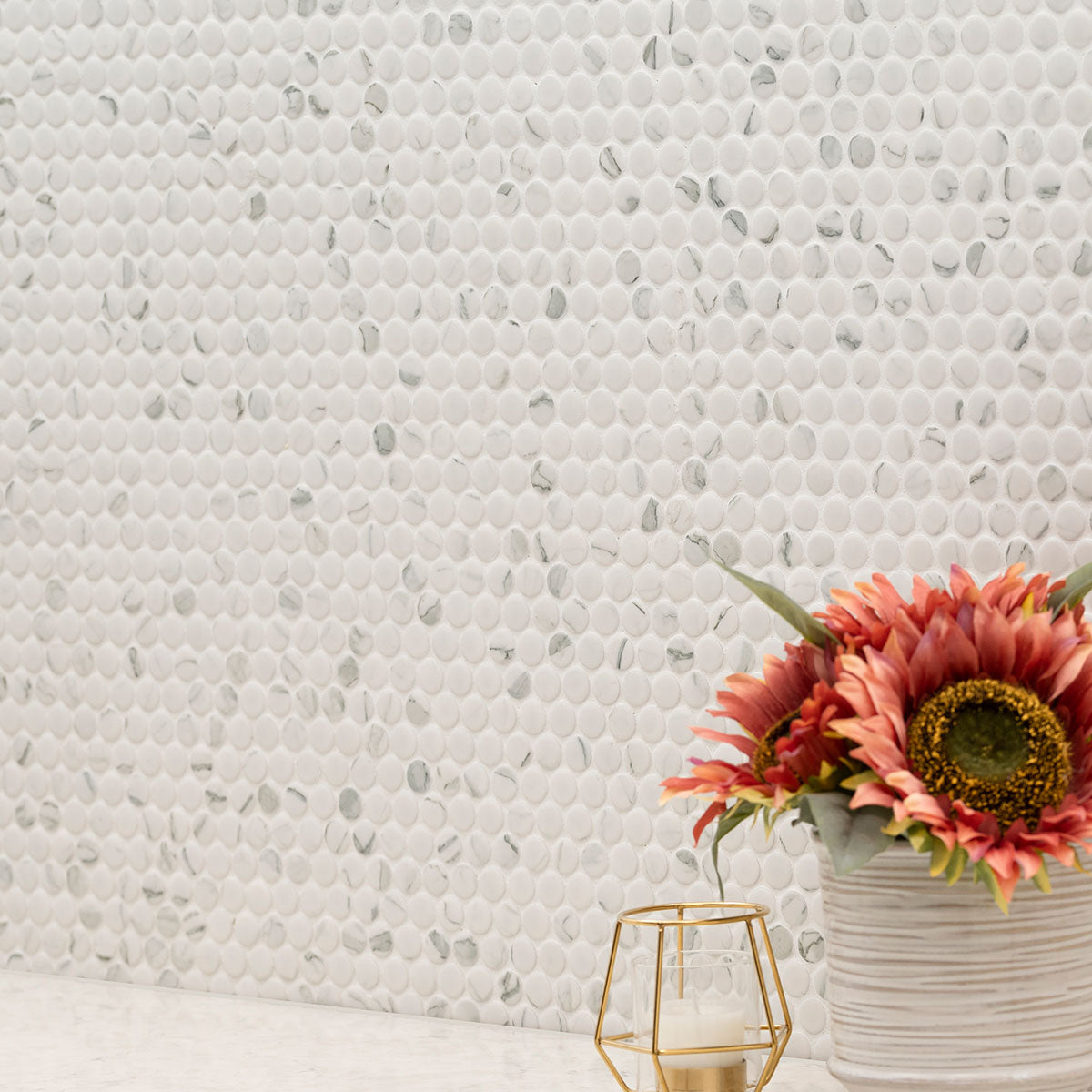 CARRARA PENNY ROUND MATTE Mosaic - Shop at Home Craft Studio - 5