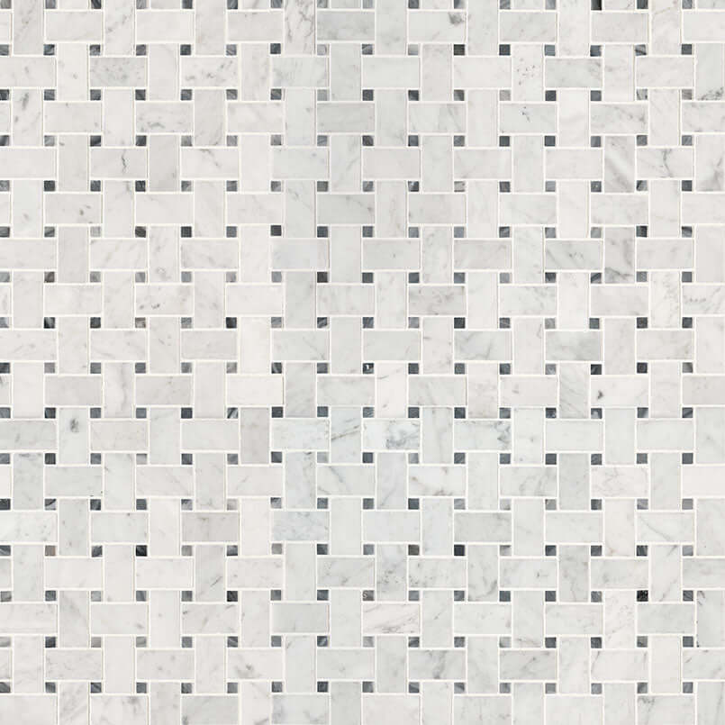 CARRARA WHITE BASKETWEAVE HONED Mosaic - Shop at Home Craft Studio - 2