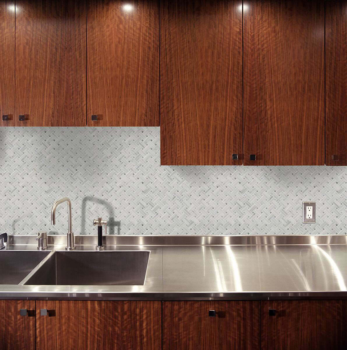 CARRARA WHITE BASKETWEAVE MOSAIC Mosaic - Shop at Home Craft Studio - 3