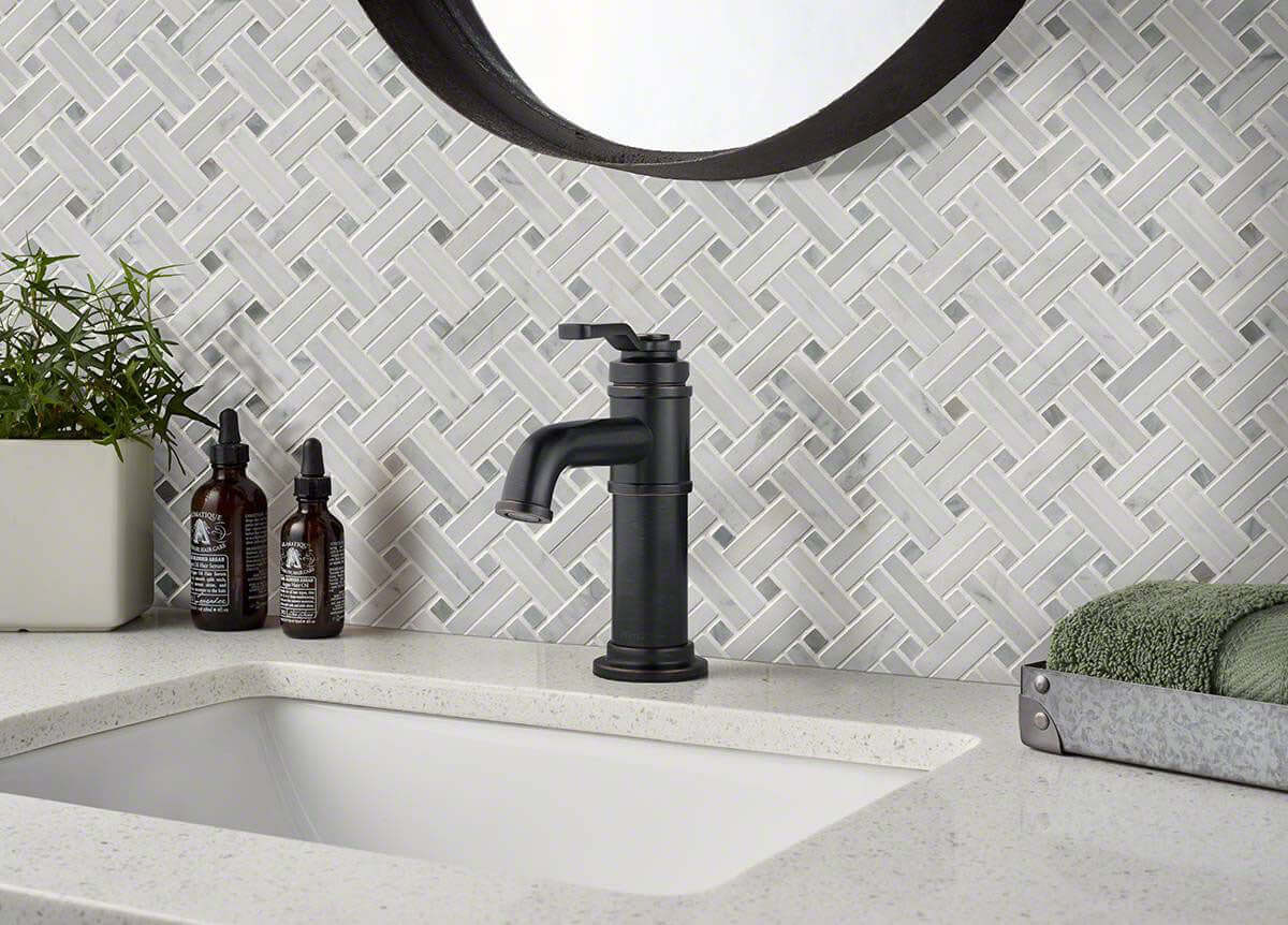 CARRARA WHITE BASKETWEAVE MOSAIC Mosaic - Shop at Home Craft Studio - 4