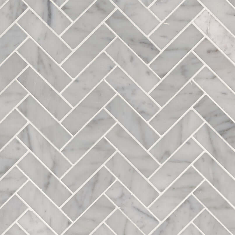 CARRRARA WHITE HERRINGBONE MOSAIC Mosaic - Shop at Home Craft Studio - 1