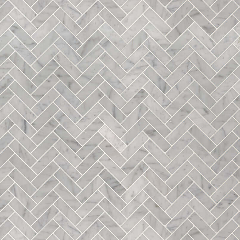 CARRRARA WHITE HERRINGBONE MOSAIC Mosaic - Shop at Home Craft Studio - 2