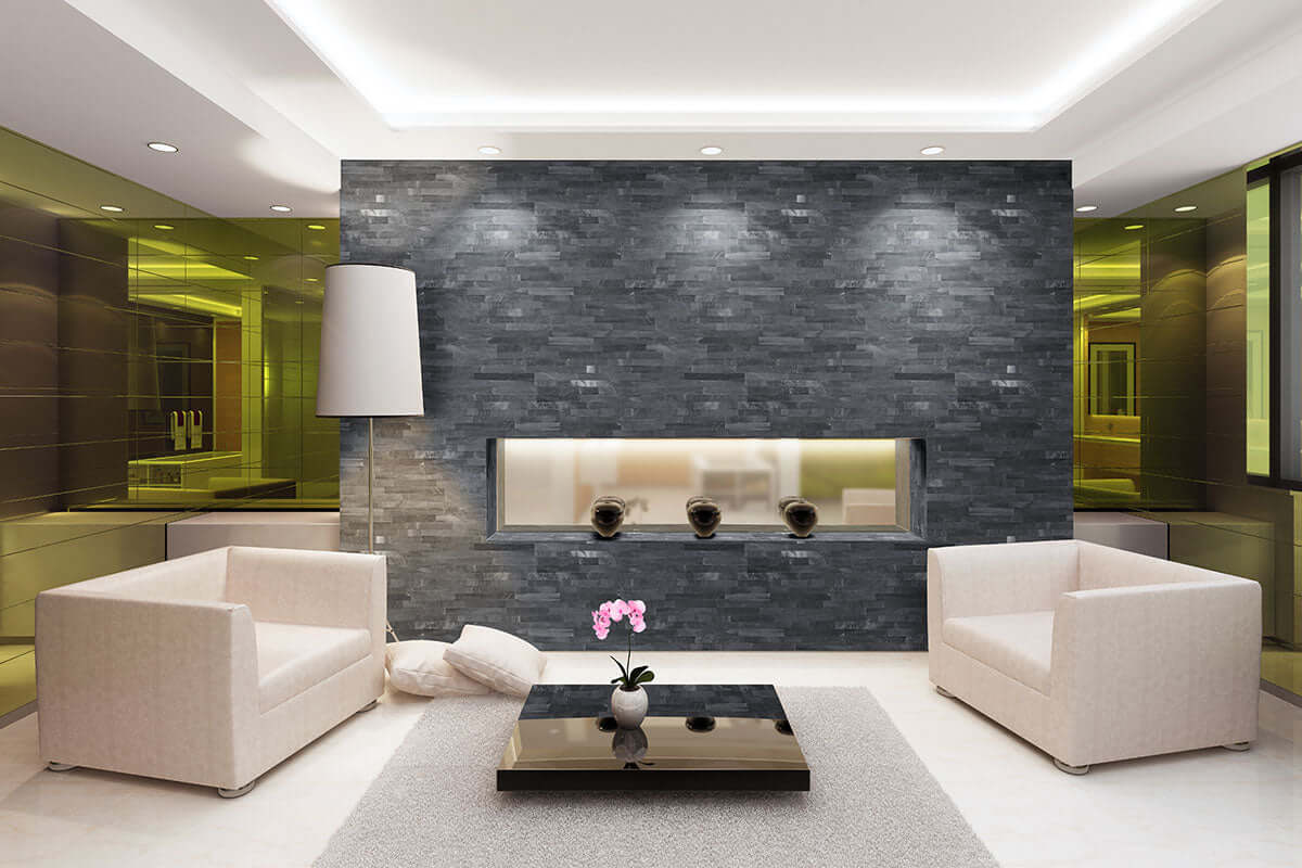 COSMIC BLACK 3D WAVE 6X24 PANEL Wall Tile - Shop at Home Craft Studio - 5