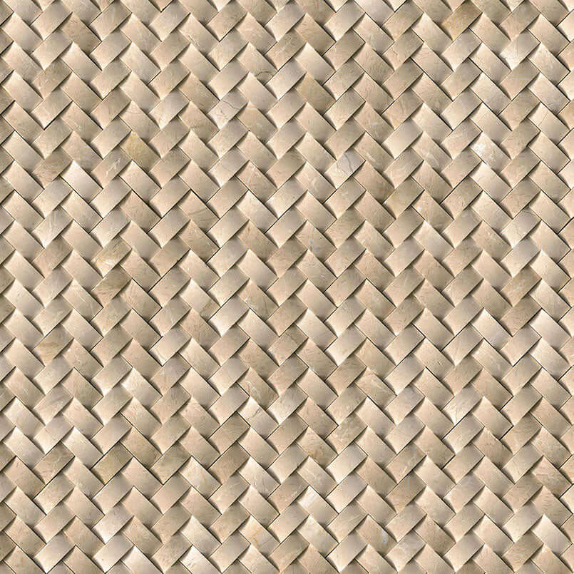 CREMA HERRINGBONE ARCHED MOSAIC Mosaic, Floor or Wall Tile - Shop at Home Craft Studio - 3